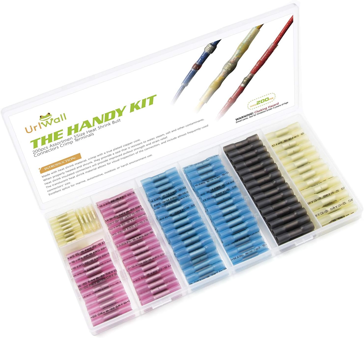 Wire Terminal Crimping Tools Kit, Professional Self-adjustable Ratchet Wire Crimper Tool with Electrical Terminals Crimper Connectors for AWG22-10 (200PCS)