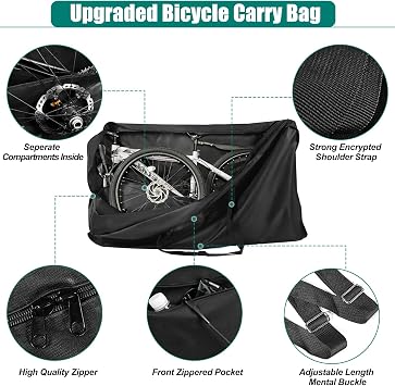 Bike Travel Bag for Airplane,Premium 900D Bike Transport Bag for 26 inch to 29 inch Mountain Bicycle and Road Bike,Heavy Duty Bicycle Box for Air Travel with Strong Webbing for Air Travel