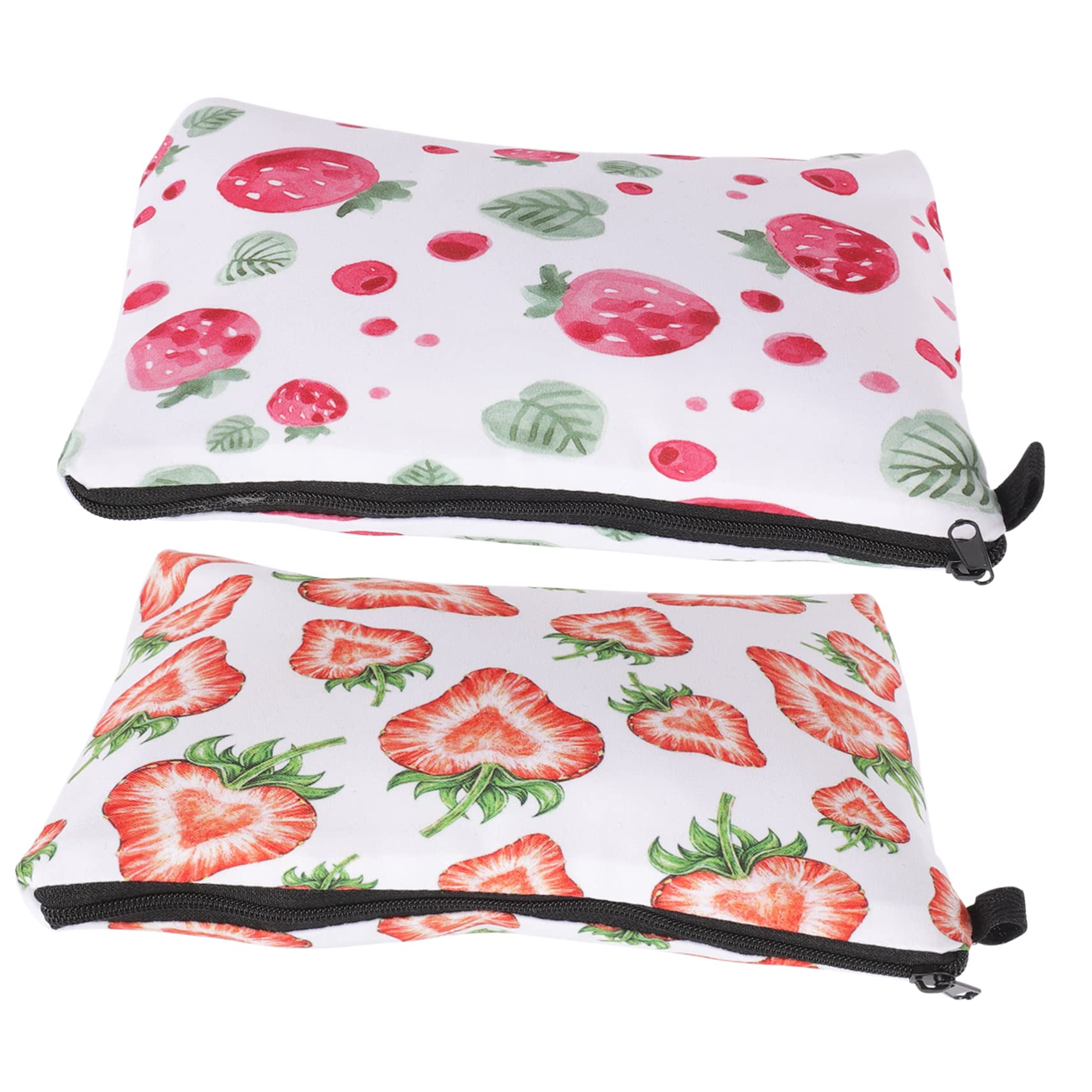 FOMIYES 8piezas Bolsa De Maquillaje De Viaje Estampado De Fresa Organizador De Cosméticos Compacto para Niñas y Adolescentes para Viajes y Uso Diario