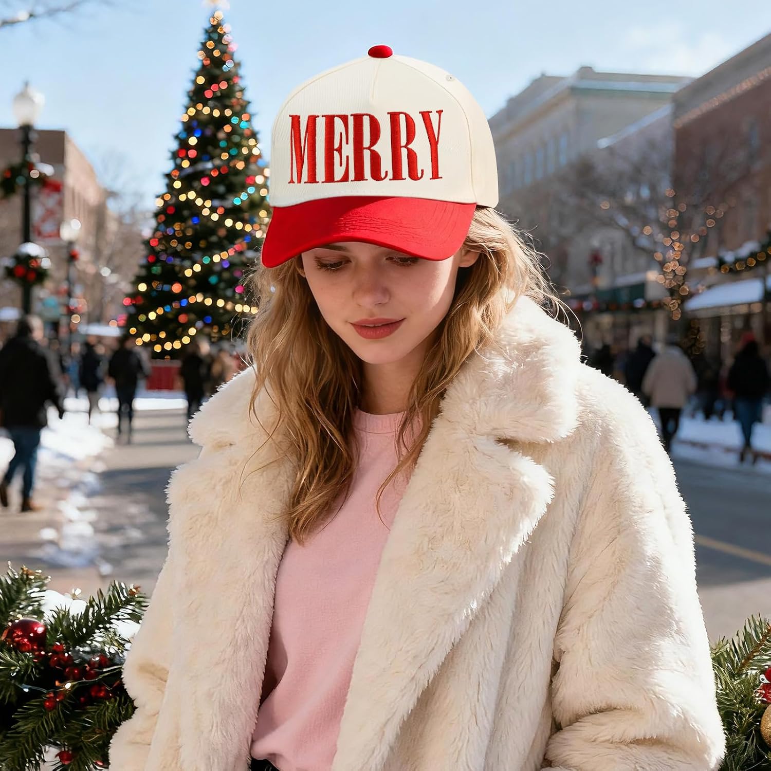 Embroidered 1776 Lucky Christmas Hat, Adjustable Vintage Trucker Hat, Cotton Baseball Cap Gifts for Women Men