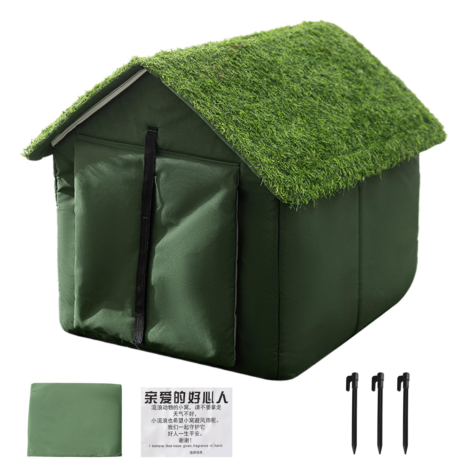 Niche chat extérieur maison chaleureuse et pliable pour son confort d'hiver