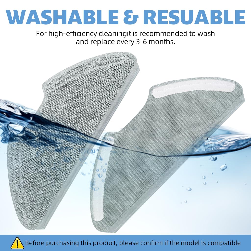 HASTHIP® Compatible with Mi Robot Vacuum Mop 2i & 2 Pro, Microfiber Mops Cloth Vacuum Cleaner Mops Cloth for Mop-P, Replacement Microfiber for Wet and Dry Cleaning, Pack of 2Pcs 1