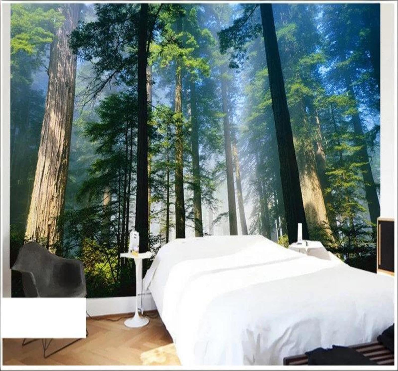 Fresh Three Dimensional Green Forest Landscape 3D Wallpaper Easy Install Feature Office Living Room Sofa Bedroom TV Background Wall Decoration-350cm×256cm