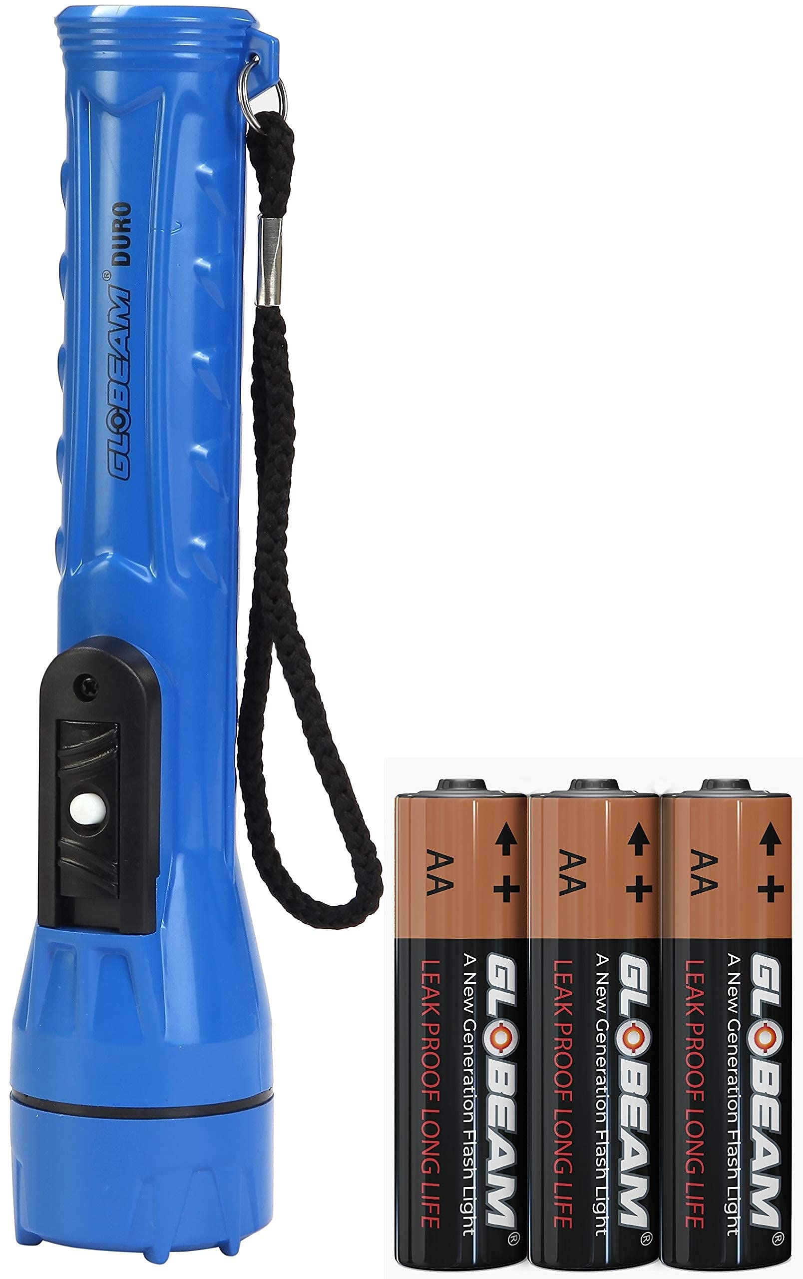 GLOBEAM Duro LED Torch + 0.75 Watt LED Torchlight with Highly Focused Beam Distance Plus Dual Switch with Flasher - Blue (B0811K351K) Amazon Price History, Amazon Price Tracker