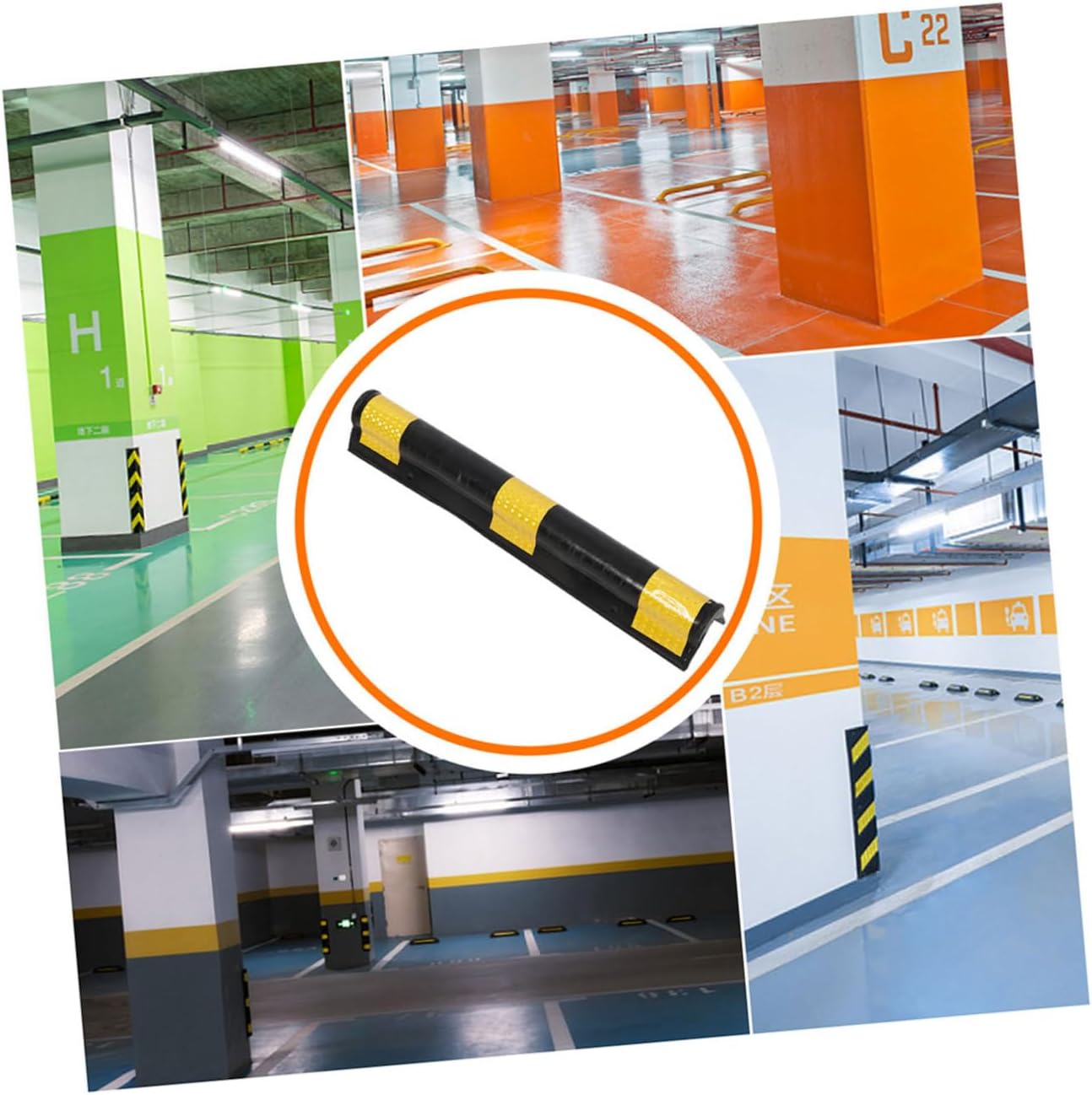 PRETYZOOM 2Pcs Reflective Rubber Corner Guards Wall Protectors for Parking Lots Underground Garages Bumper Protection Easy Installation