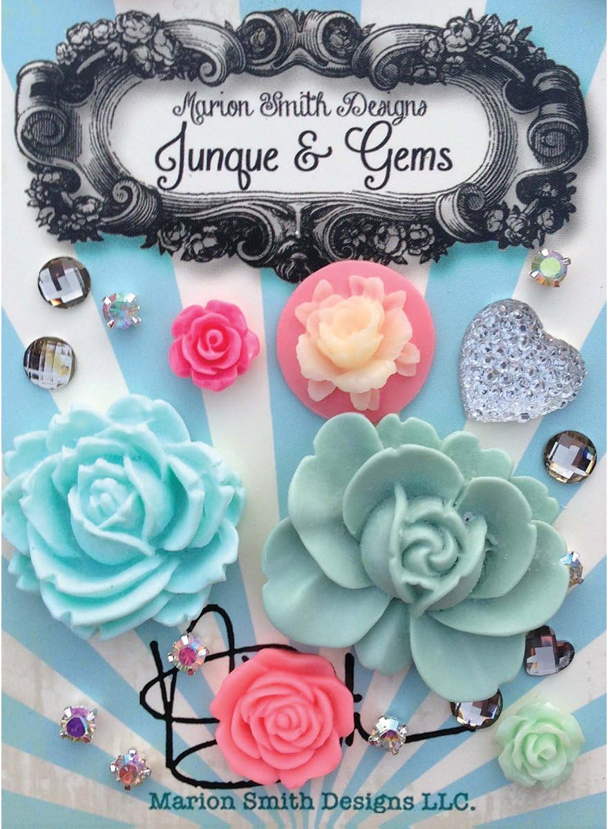Marion Smith Designs MS101027 Junque and Gems Resin Flower, Mixed Flowers, 5-Pack