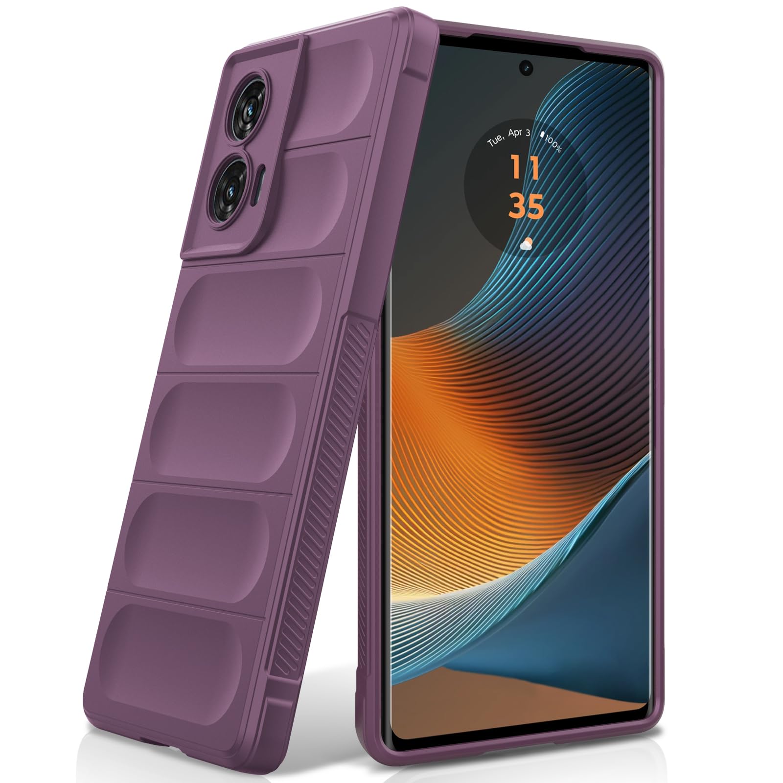 BonYonka Silicone Case for Motorola Moto Edge 50 Fusion, Anti-Scratch Microfiber Lining, Shockproof Case with Camera Protection, Purple