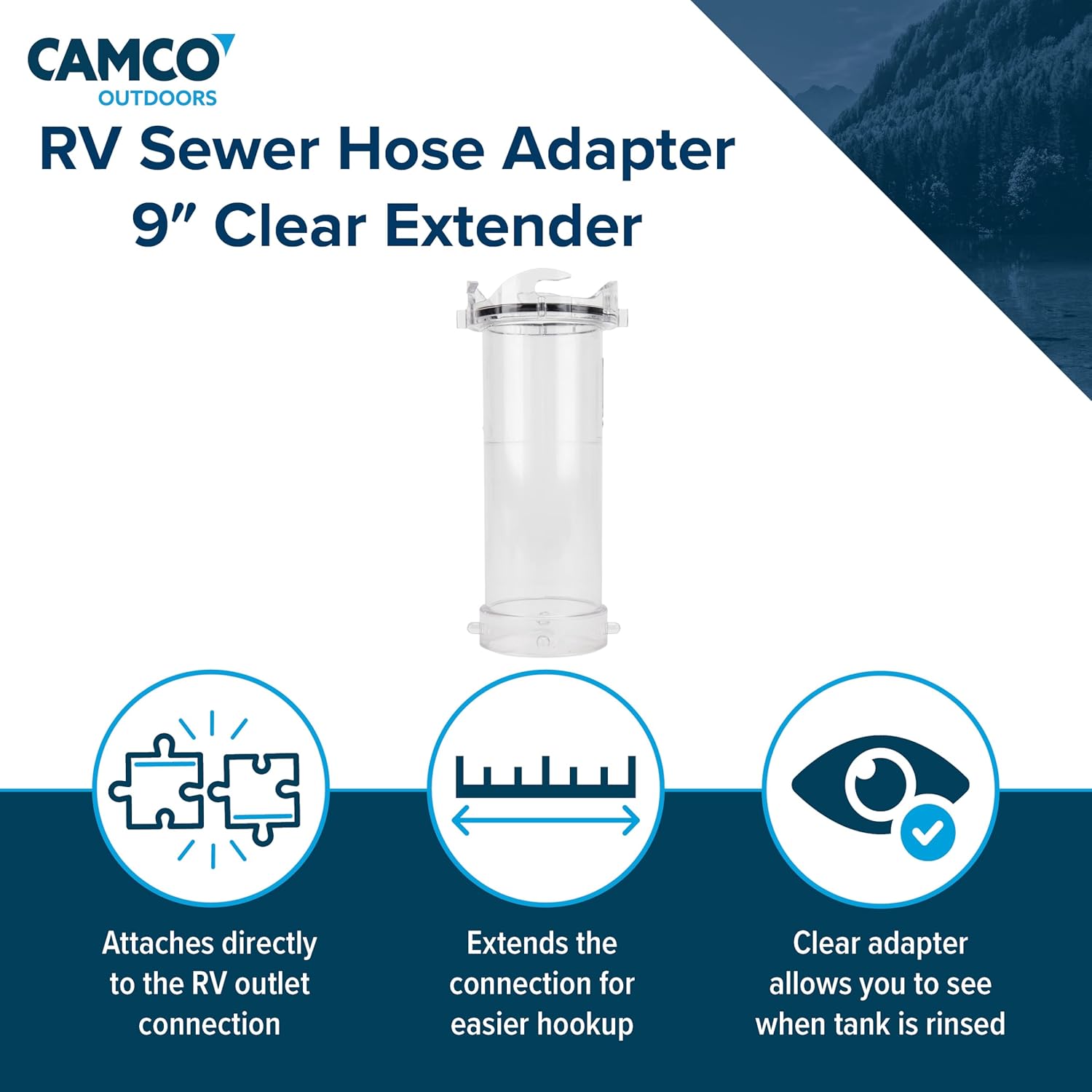 Camco 39592 9" Clear Sewer Hose Adapter