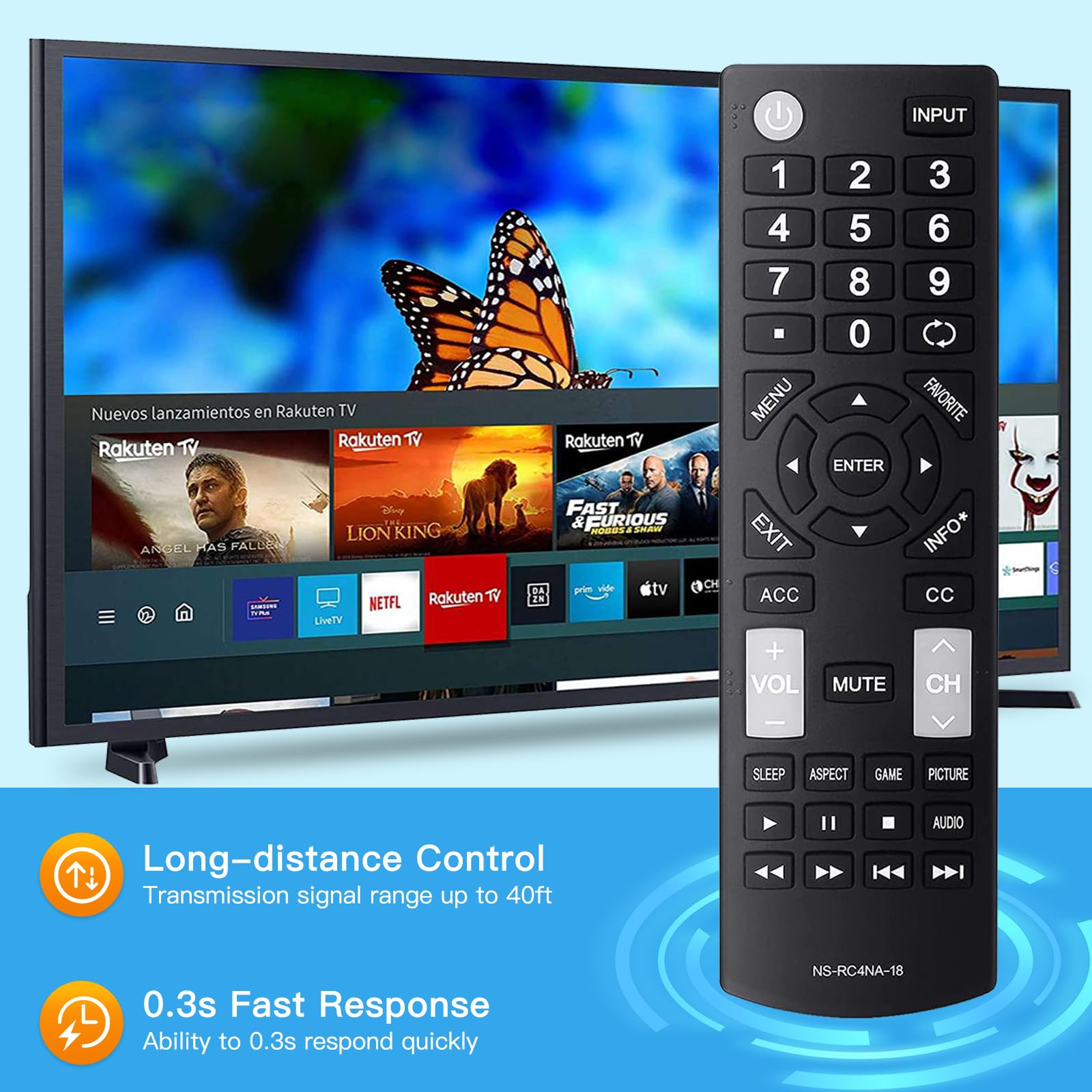 Télécommande universelle de rechange pour télécommande Insignia