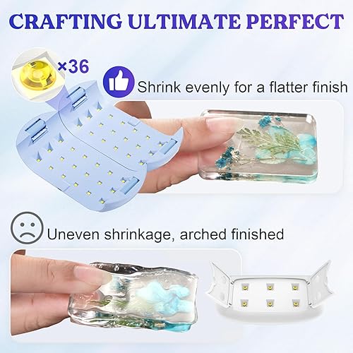 Miniatura 3 de LET'S RESIN Luz UV avanzada, dos caras más tiempo de ajuste (6.6 ft, 9.8 ft, 16.4 ft) luz de resina UV con 36 cuentas LED, lámpara UV de gran tamaño