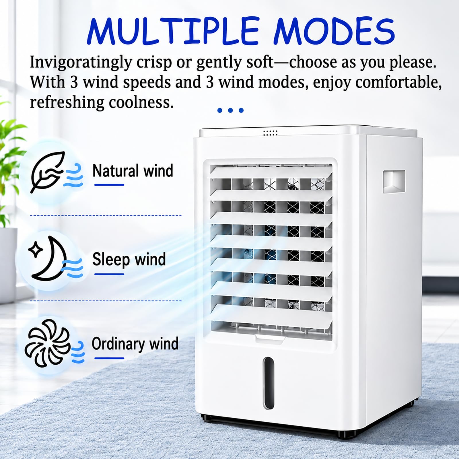 Conditador de Aire portátil del Coche de 12volts 24volts, refrigerador eativo con Control Remoto, Ventilador de enfriamiento de 3 velocidades para el Coche RV Van Bus Camping