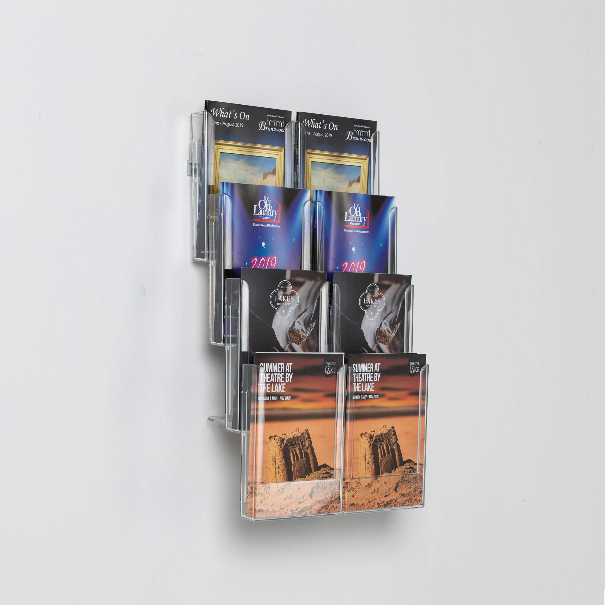 Wonderwall Leaflet Holder | Leaflet Display & Dispenser | Wall Mounted | Expanda-Stand System | Clear Pockets | Ideal for Reception Areas | 8 X A4 pockets