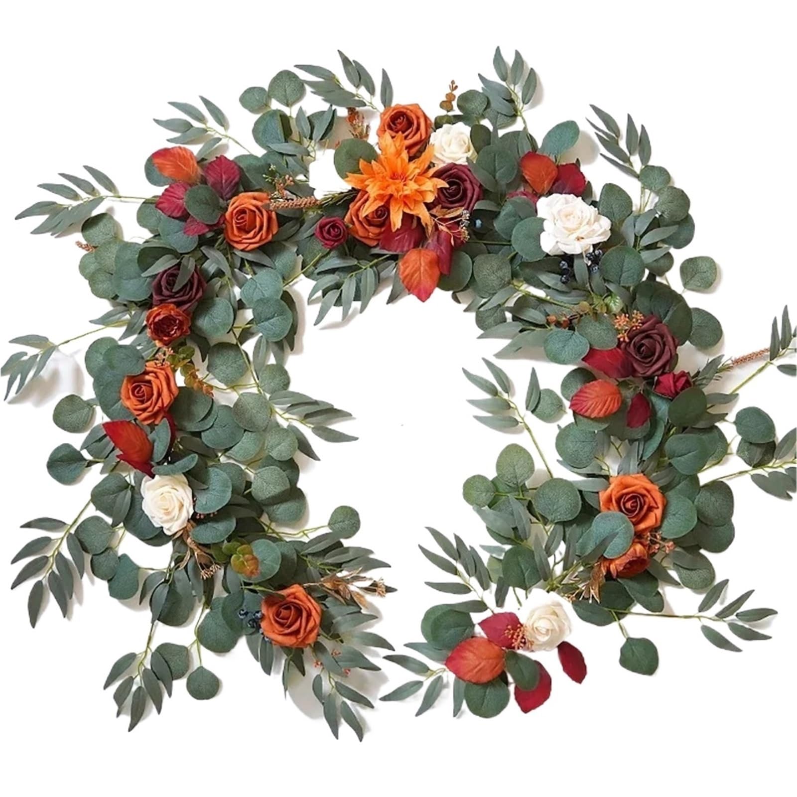 Künstliche Girlande Künstliche Girlande, künstliche Blumengirlanden, Hochzeitsdekoration for Zuhause, Garten, Hochzeit im Freien, Blumendekoration(Orange)