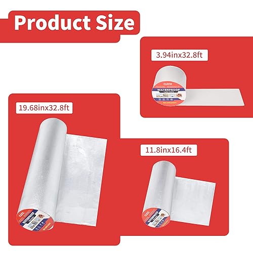 Miniatura 2 de Doppy Cinta impermeable de butilo, cinta de goma de butilo de aluminio de 11.8 pulgadas x 16.4 pies, resistente a los rayos UV, a prueba de fugas,