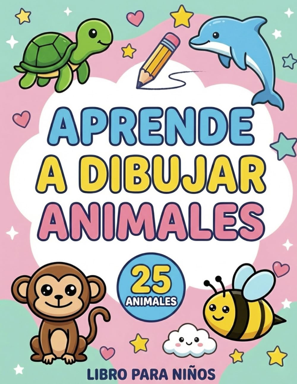 APRENDE A DIBUJAR ANIMALES: 25 animales. Libro para niños.