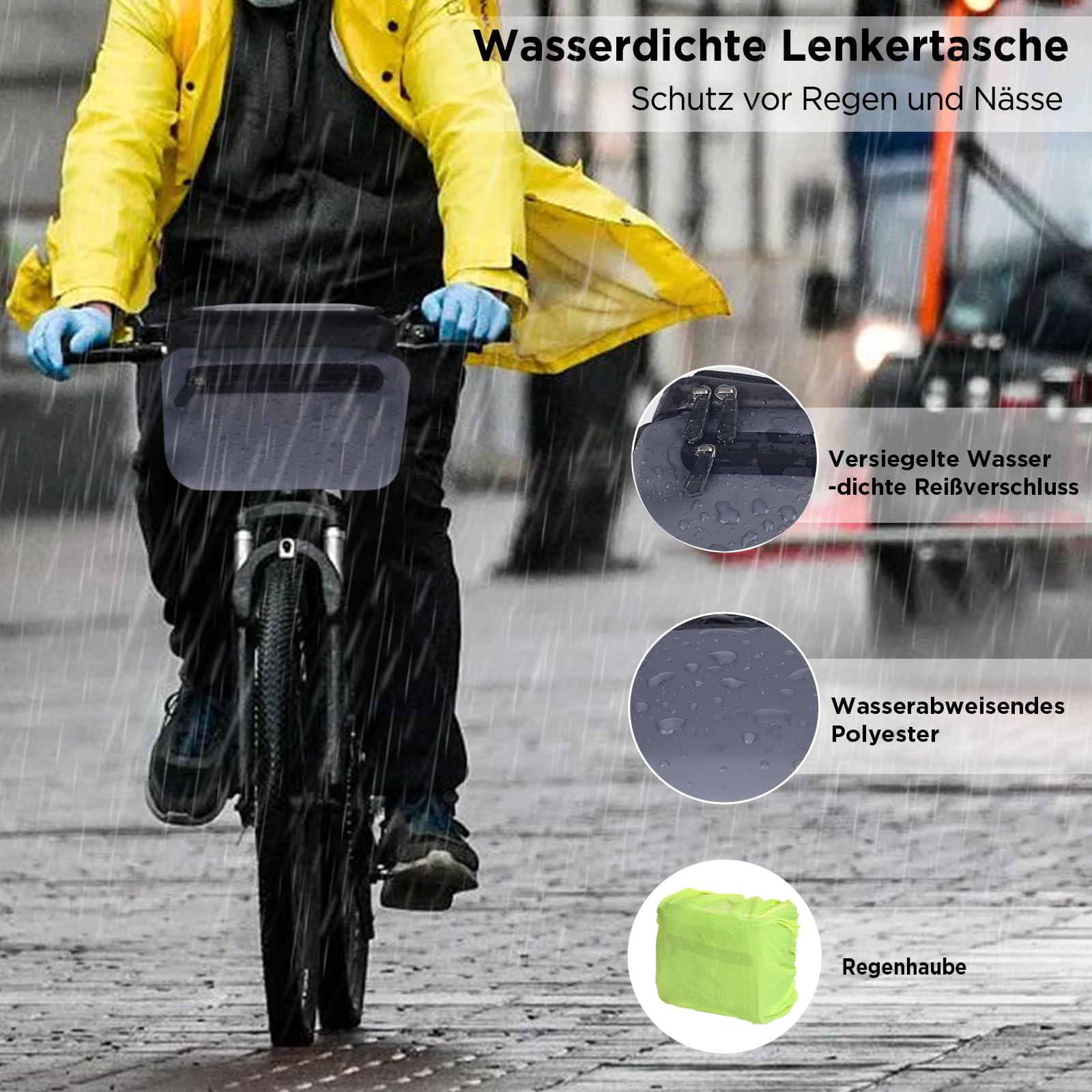 MEIJO Fietstas, met stuuradapter, stuurtas, voor fiets en elektrische
