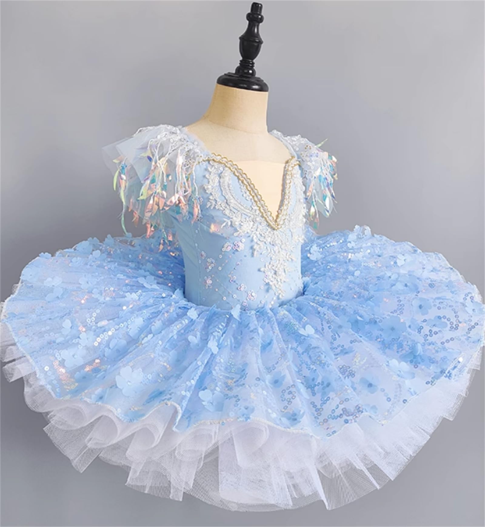OTMYIGO Tenue de Ballet pour Enfants Robe Tutu de Princesse pour Filles Vêtements de Danse Jupe de compétition de Performance Vêtements de Danse