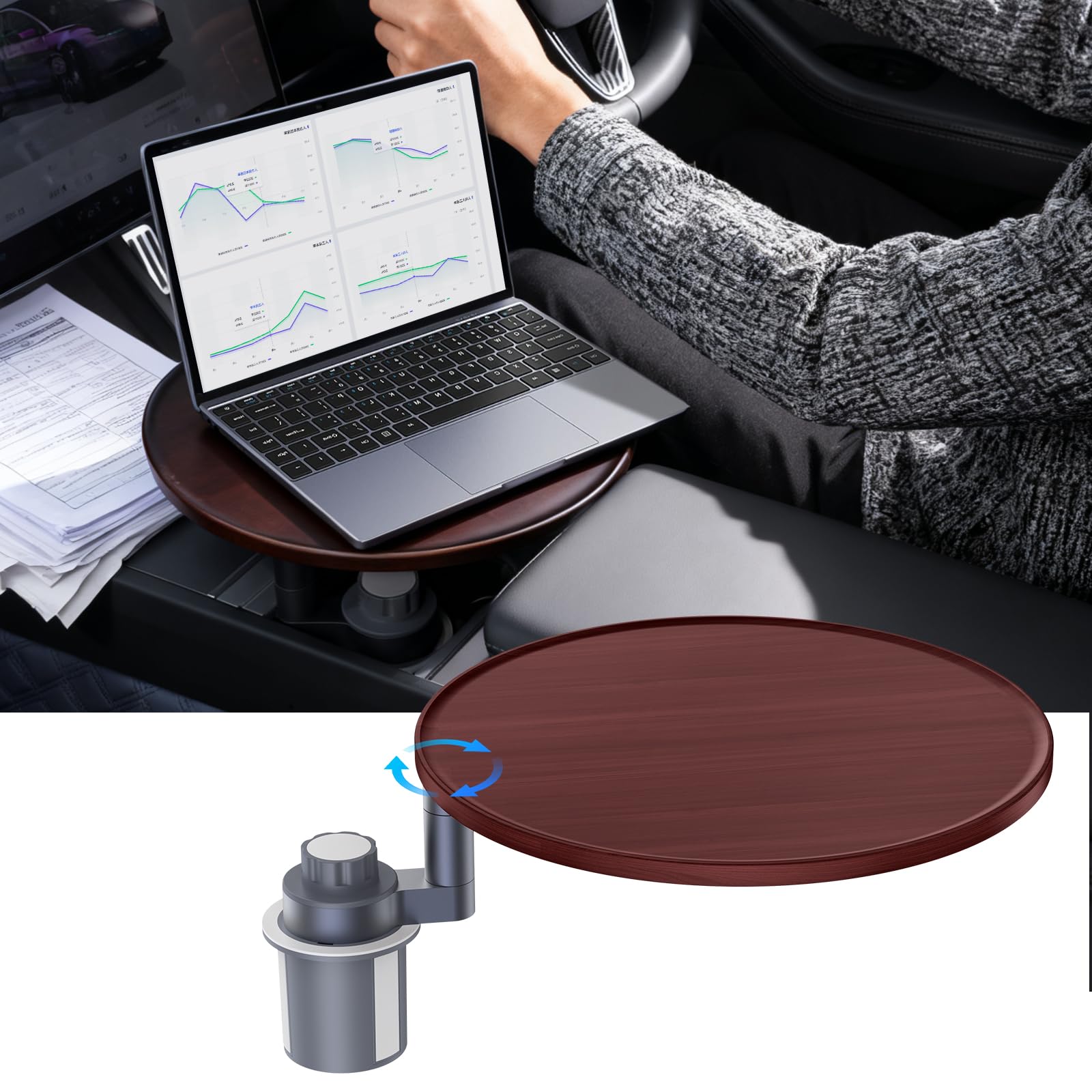 Amazon | JADO 車 テーブル ドリンクホルダーに取付 助手席/後部座席