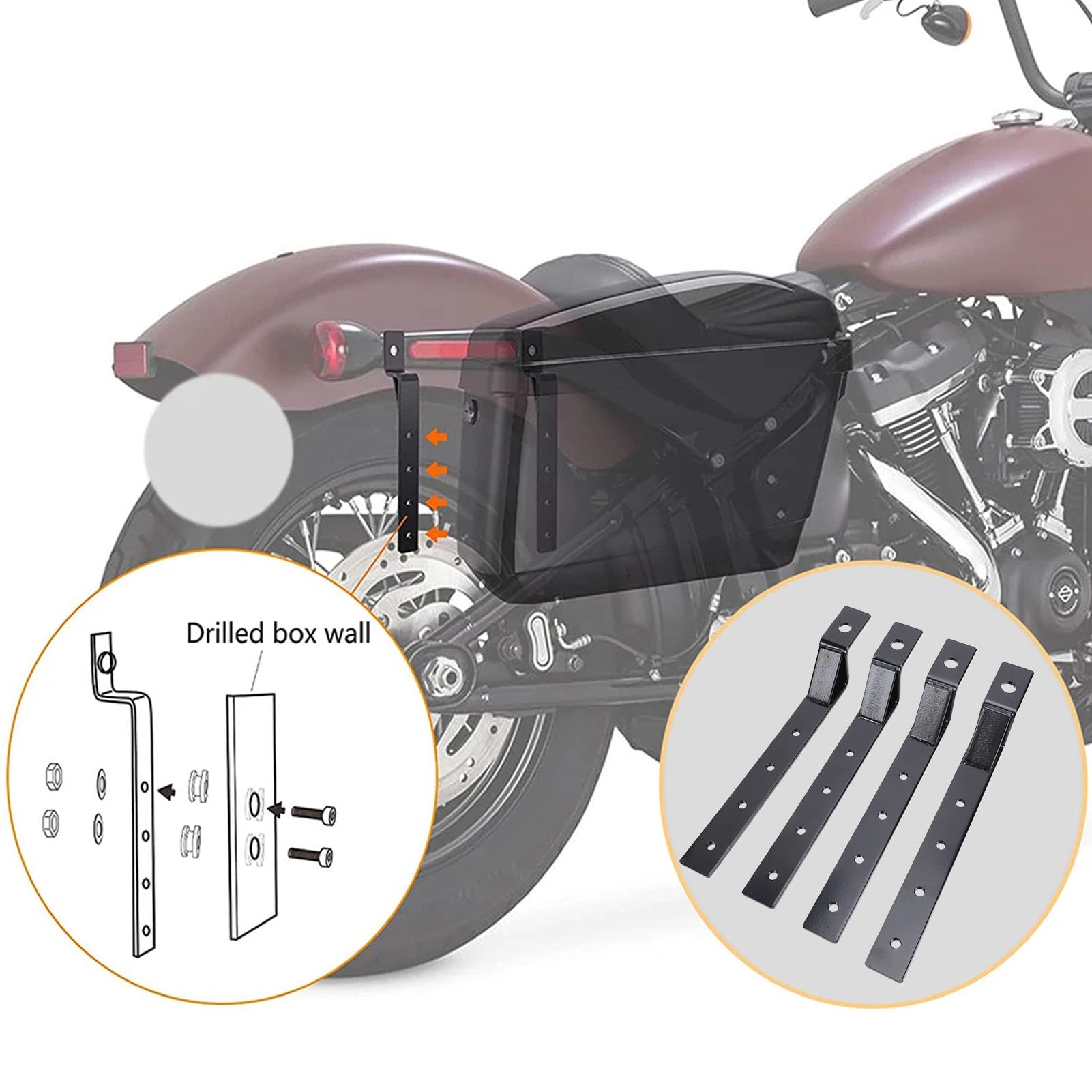 KIMISS Staffa di Montaggio per Borsa da Sella per Moto, Supporto Regolabile