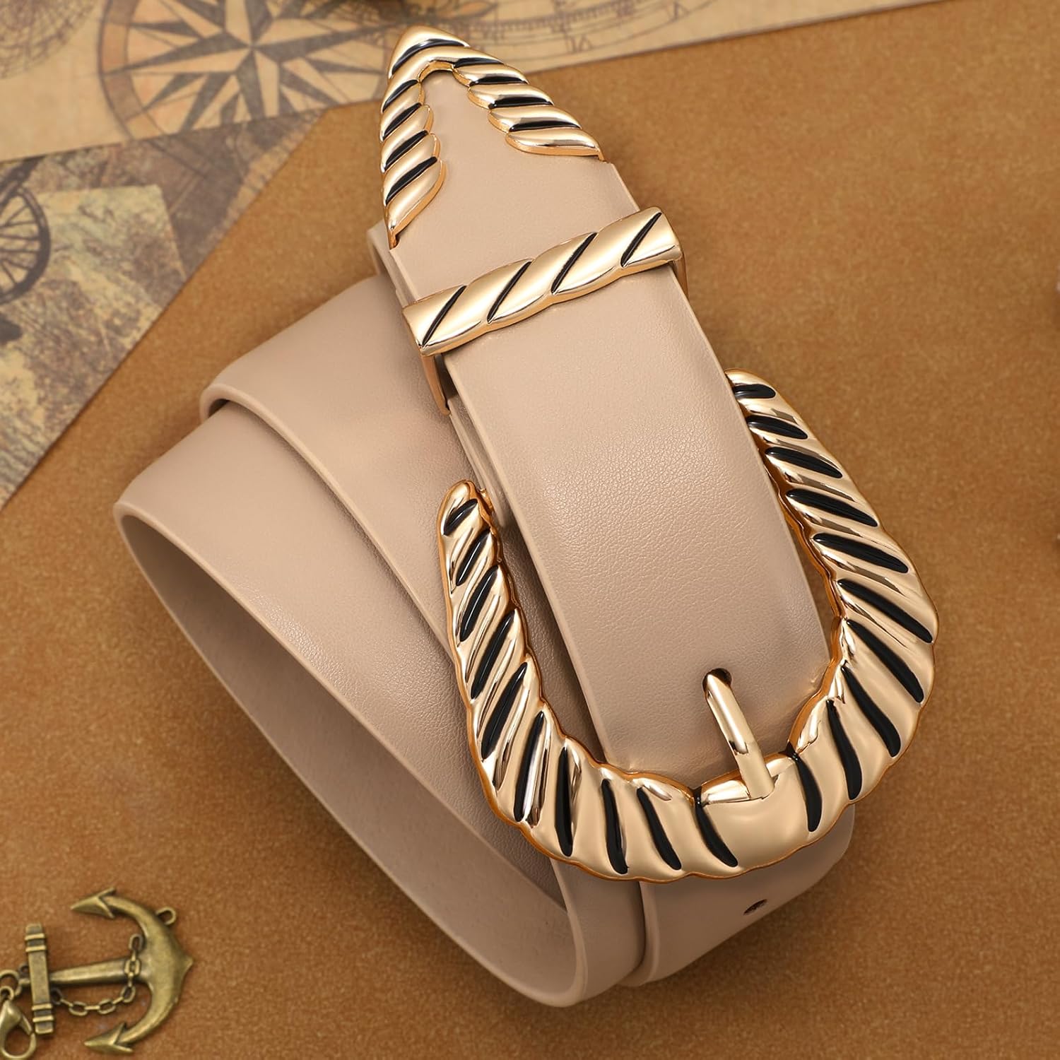 XZQTIVE Western Belt for Women, Modern Rodeo Cowboy Cowgirl Belts, Country Leather Belt Gold Buckle - Image 8