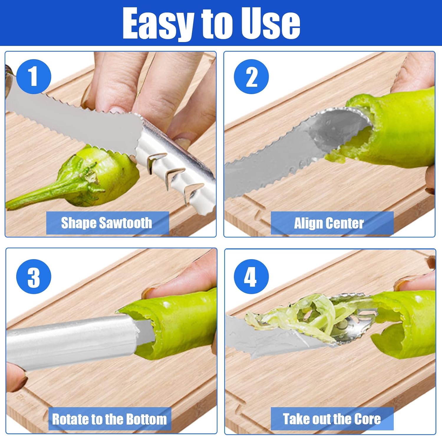 Jalapeno Corer Tool Stainless Steel Pepper Corer Tool Remove for Fruit and Vegetable Corer Apple Corer Tool, Zucchini Corer, Cherry Pitter Remove, Pear, Pineapple Cutter and Corer (7 pieces): Home & Kitchen