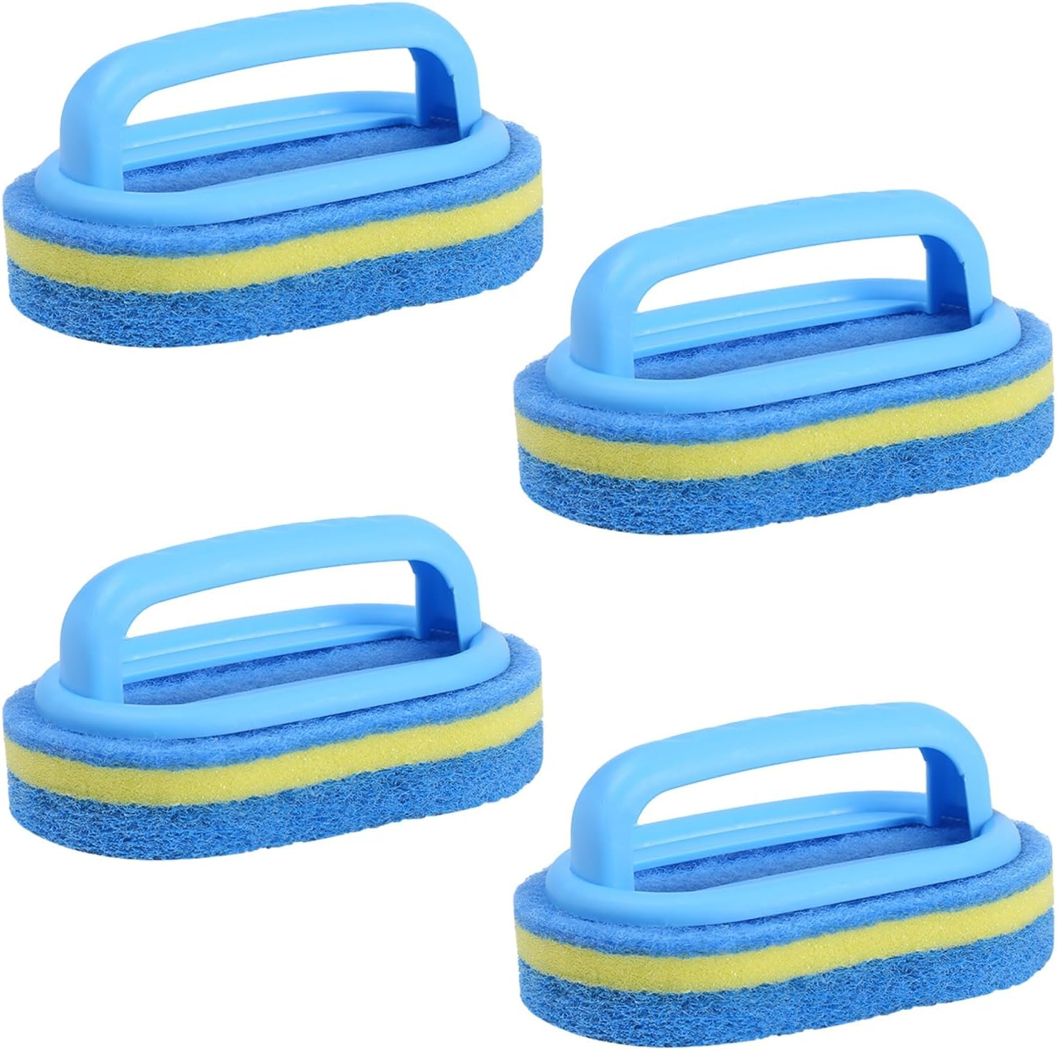4 Pcs Bathroom Cleaning Sponge, Cleaning Sponges, Bathroom Sponge, Thickened Bathroom Cleaning Sponge With Handle Scrubbing Sponge for Kitchen/Bathtub/Bath Toilet/Wall Floor Tile