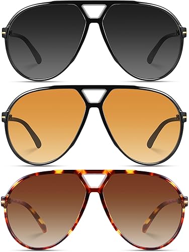 Miniatura 4 de Lentes de sol estilo aviador retro de gran tamaño para mujeres y hombres, clásicos de los años 70, estilo vintage, lentes de sol de marco grande