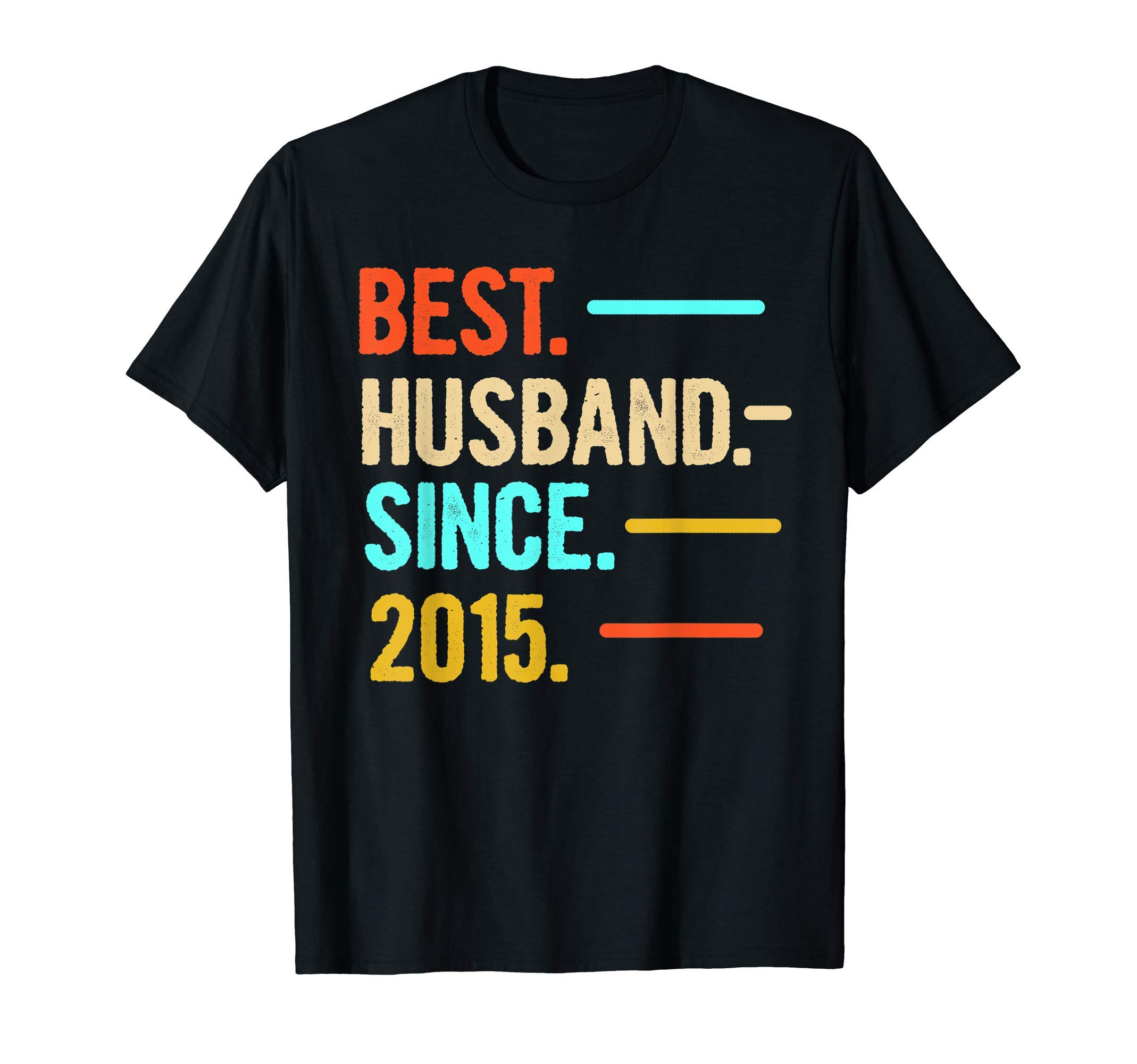 Mens 6th Wedding Anniversary Gift Best Husband Since 2015 T-Shirt