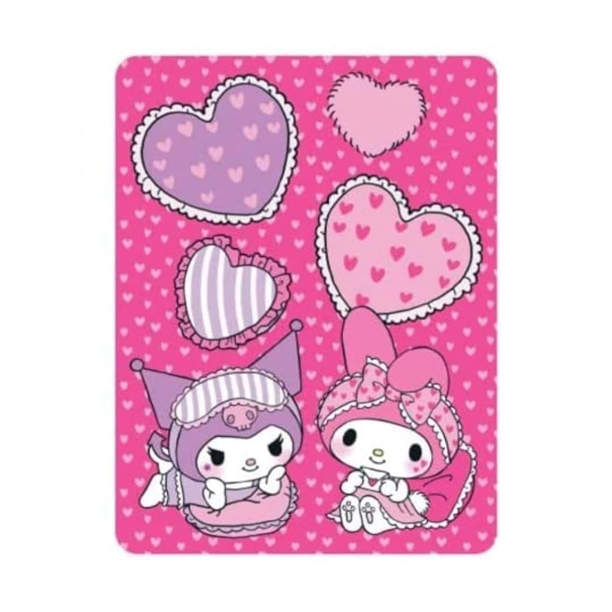 Sanrio My Melody Kuromi Fleece Throw Blanket - 45'x60' Pink Soft Blanket-picture-41