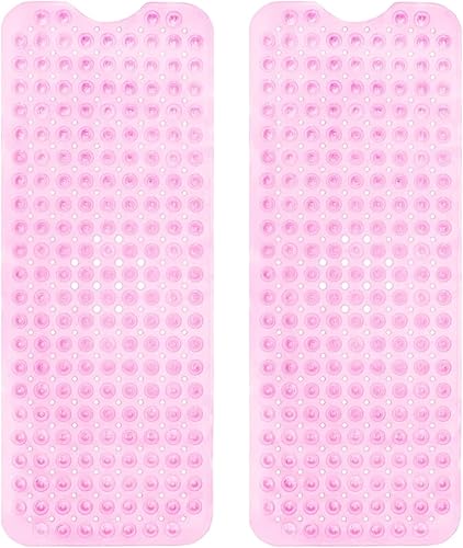 ENKOSI Tapete de baño  Paquete de 2 tapetes grandes antideslizantes para bañera y ducha, tapetes de baño extralargos de 40 x 16 pulgadas para