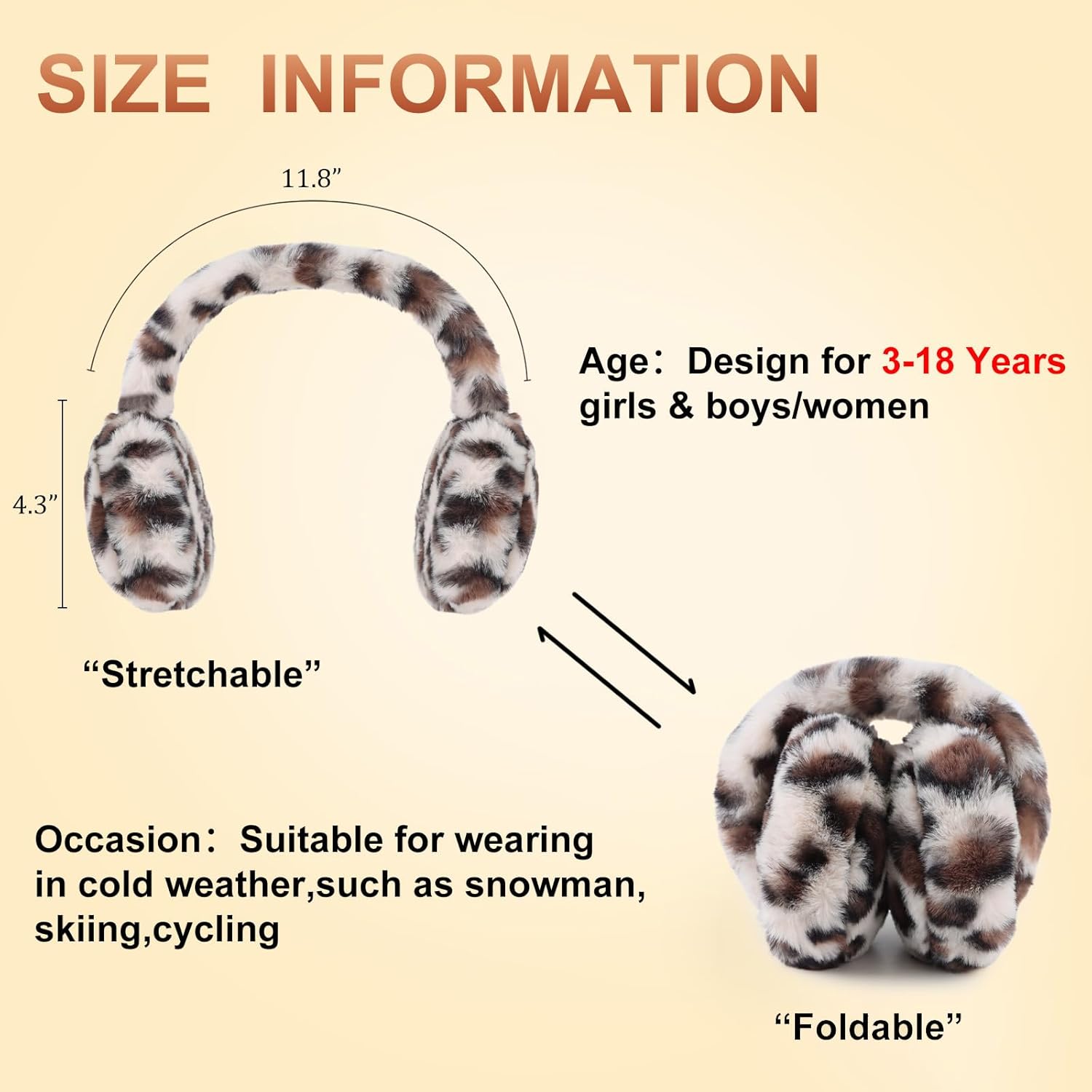 PESAAT Fluffy Ear Muff for Women Plush Earmuffs Kids Winter Earmuffs Girls Boys Cold Weather Ear Warmer - Image 6