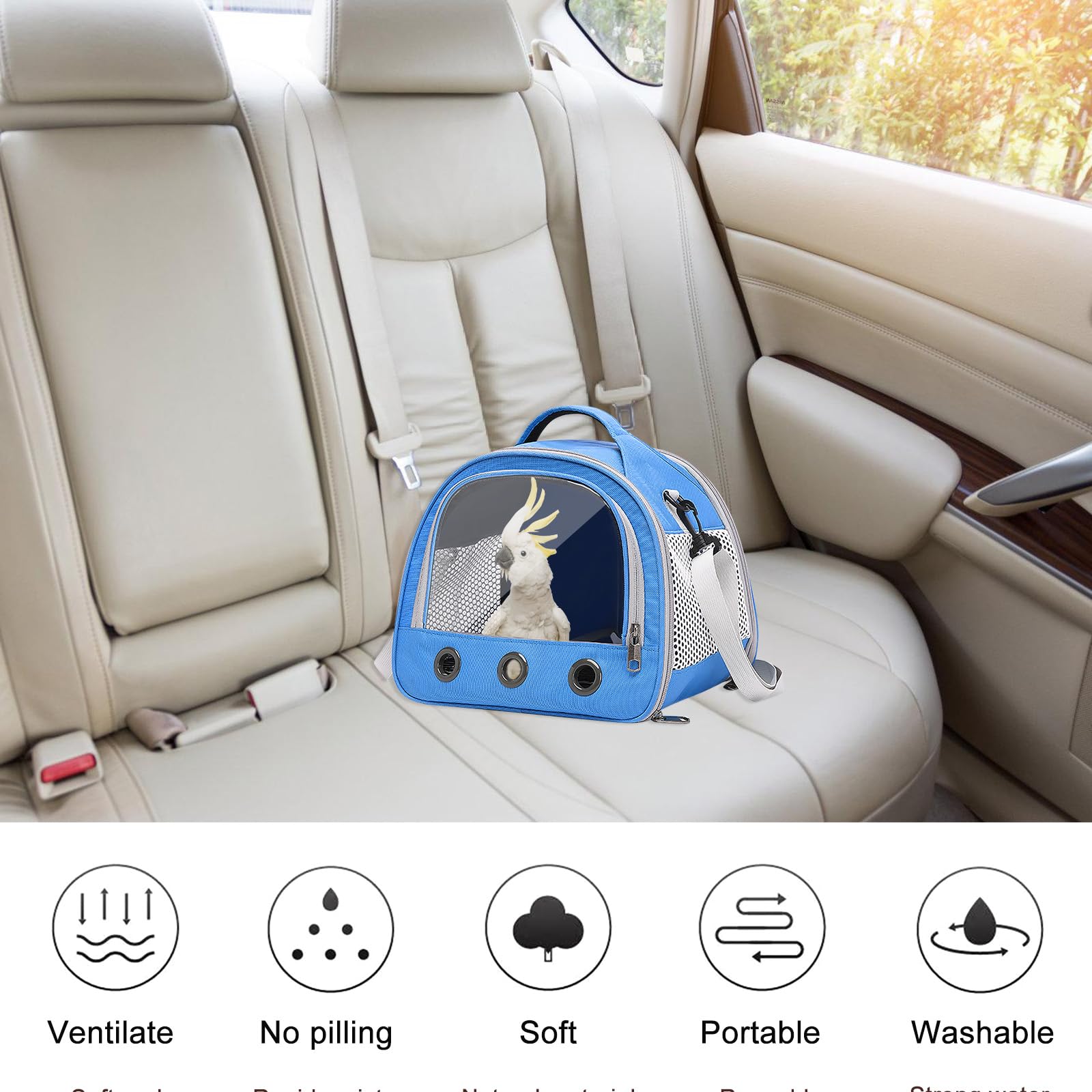 Sac de Transport pour Petits Animaux,Sac Transport Chat Chien,Cage Transport Lapin,Sac Chat Portable,Sac Voyage Chat Pliable,Sac de Voyage pour Animal,pour Oiseaux, Chatons, Chiots, Hamsters,Bleu