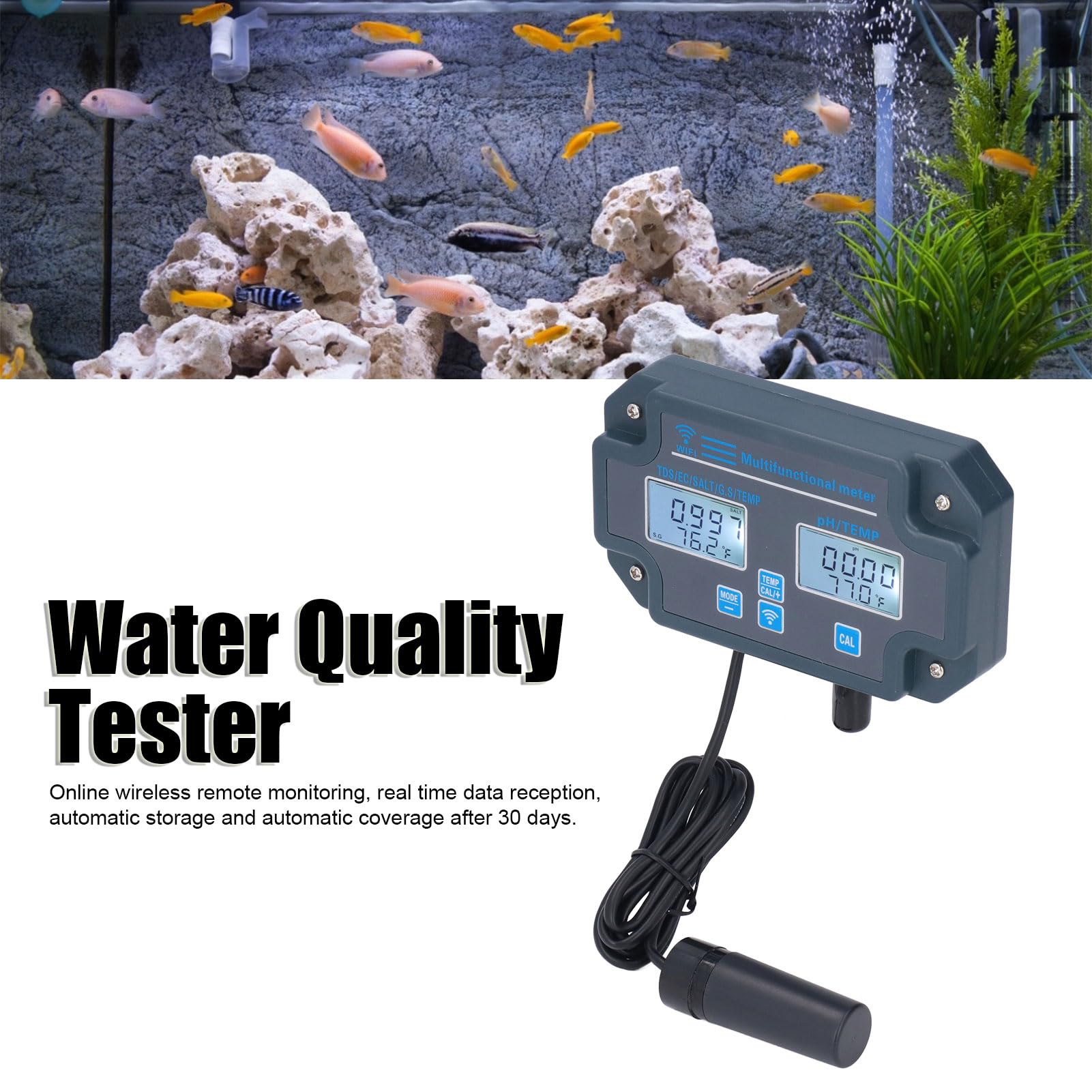 Inteligentny Tester Jakości Wody, Pilot APP PH EC TDS SALT S.G Monitor Temperatury Miernika Online