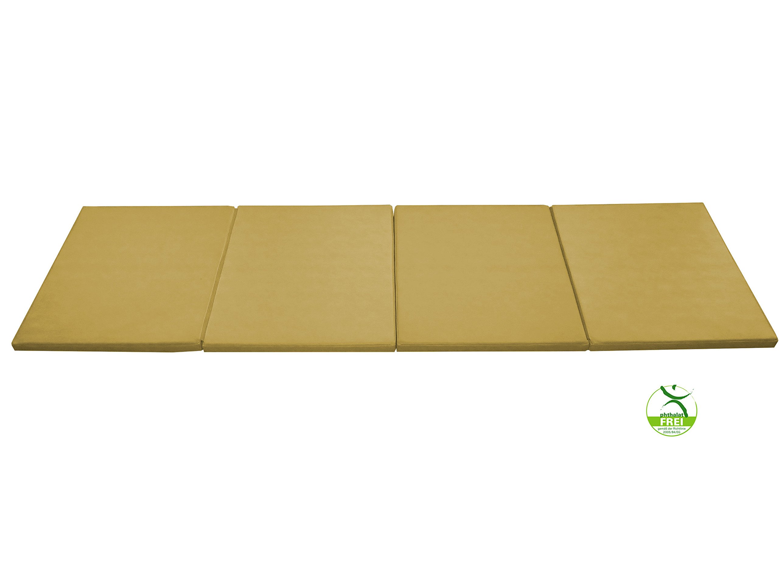 Tappeto da ginnastica pieghevole Klipp Klapp (RG 35, morbido), Gelb, 200 x 100 x 10 cm