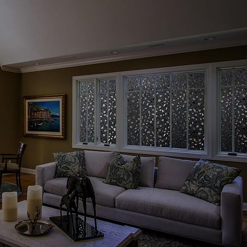 Miniatura 2 de LEMON CLOUD Película opaca total para privacidad para ventana, película decorativa para ventana, cubierta de vidrio esmerilado para oscurecer 100%