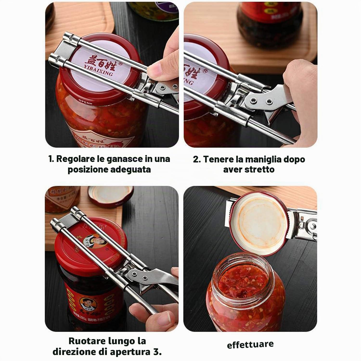 SUOXU Apriscatole Manuale in Acciaio Inossidabile, Multifunzione Professionale per Lattine da Cucina