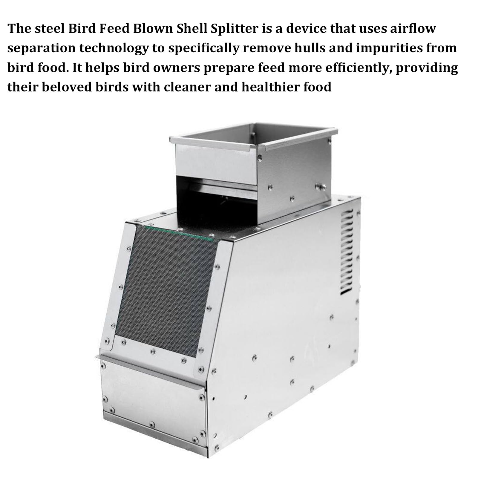 Limpiador eléctrico de granos y máquina divisora de cáscaras para alimentación de pájaros, detección eficiente y separación de mijo y frijoles