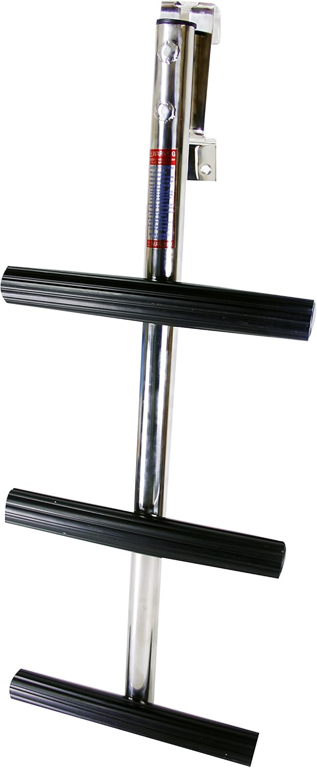 Pactrade Marine 3 Step Stainless Steel Boat Transom Diving Ladder Sport Dive Ladder with Bracket for Boat Yacht Pontoon Swimming Pool