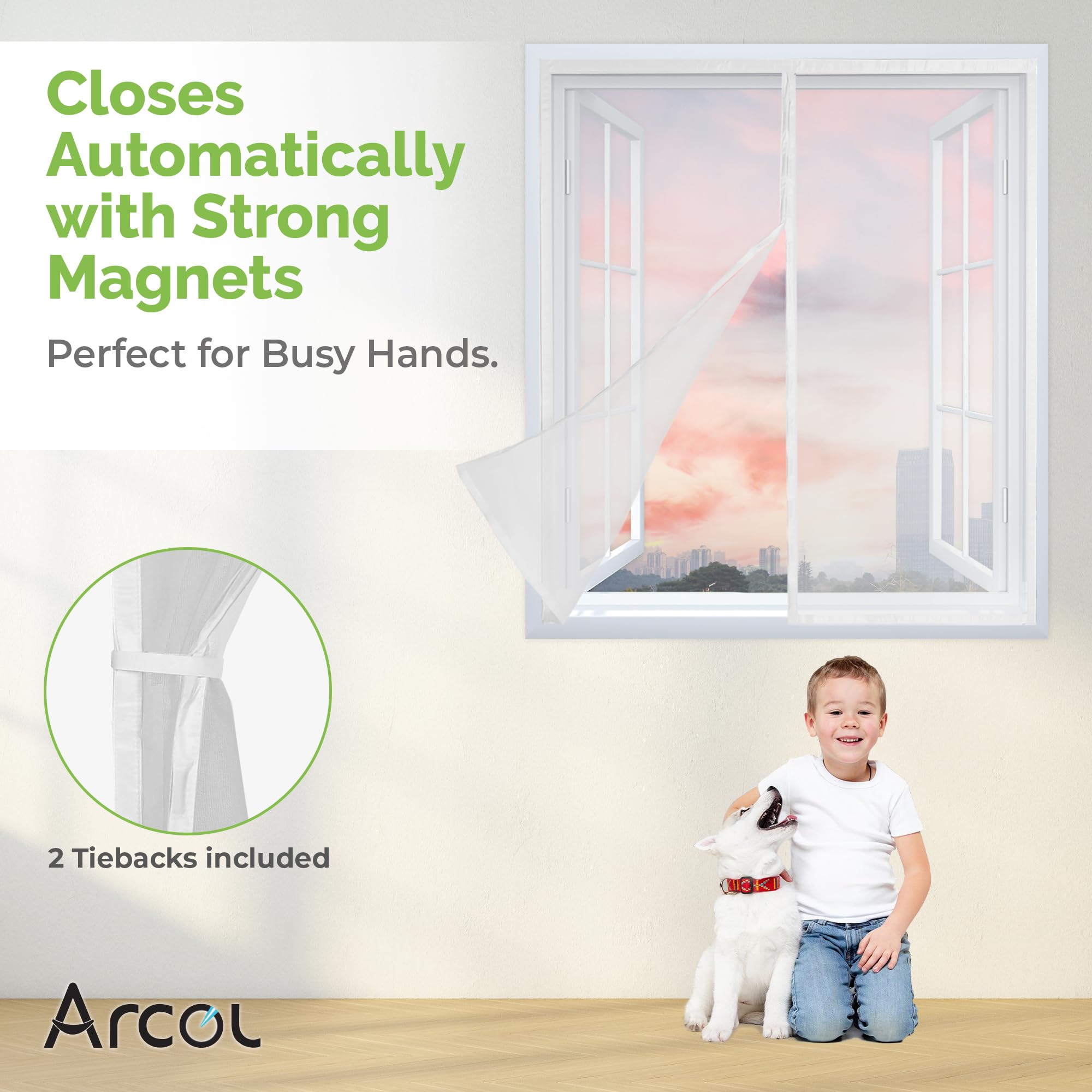 ARCOL Magnetic Fly Screen for Windows 90 x 150 cm, Fibre, Stop Mosquitoes in 3 Minutes, Ultra Fine Insect Net - Image 4