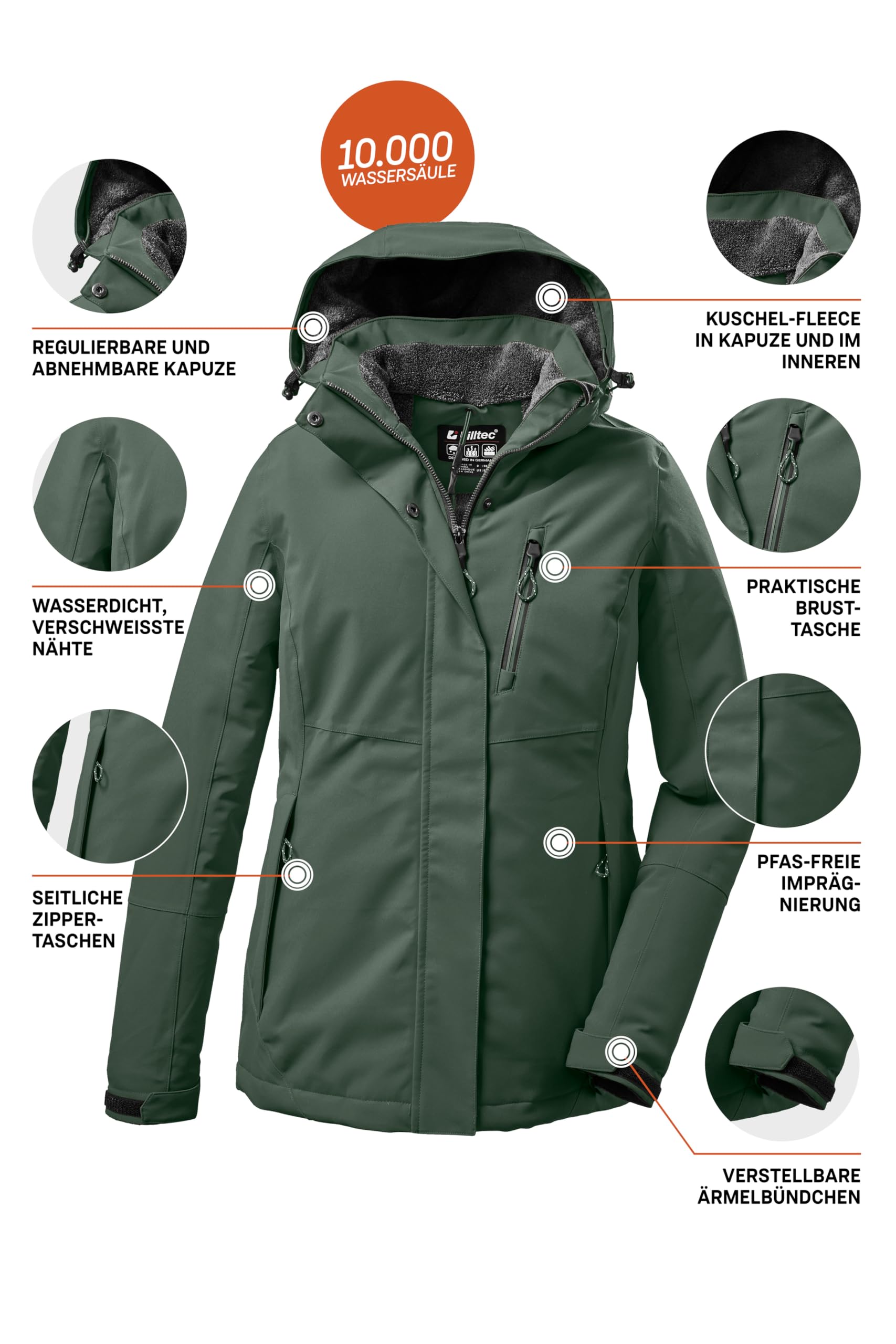 Killtec Kow 170 Kg Wmn Jckt Chaqueta funcional con capucha desmontable Mujer