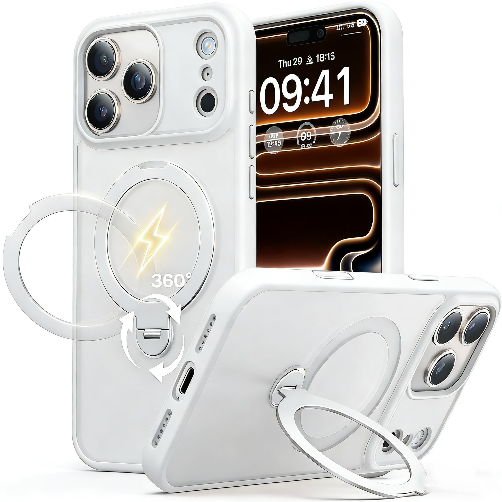 Support magnétique rotatif 360 coque iPhone 15 Pro Max - 8