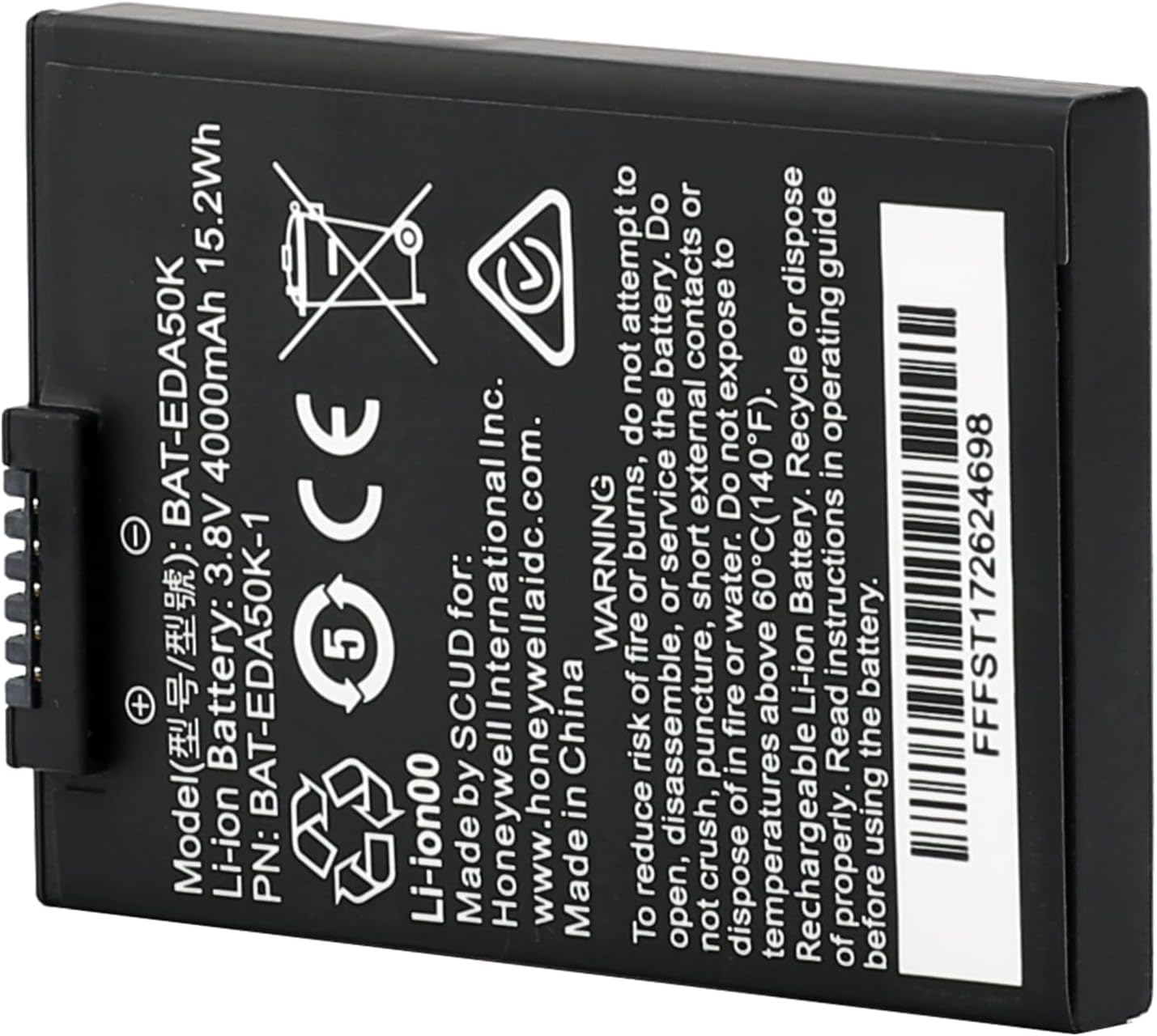 Batterie Kompatibel für Honeywell Scanpal EDA40, EDA50, EDA50K, EDA50hc Barcode Scanner POS (4000mAh, 3.8V, Li-Polymer)