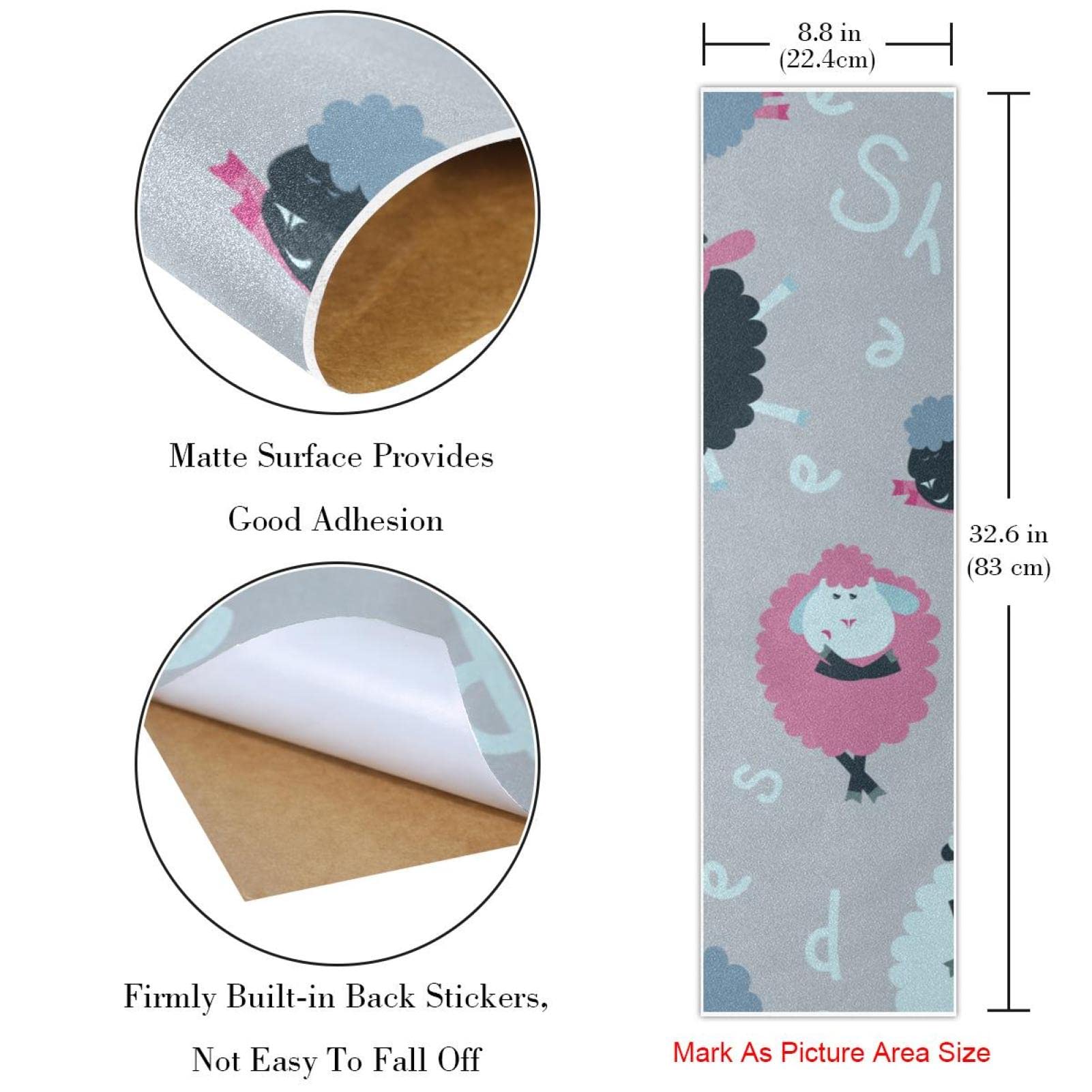 Skateboard-Griptape mit niedlichem Cartoon-Schaf, 2 Stück