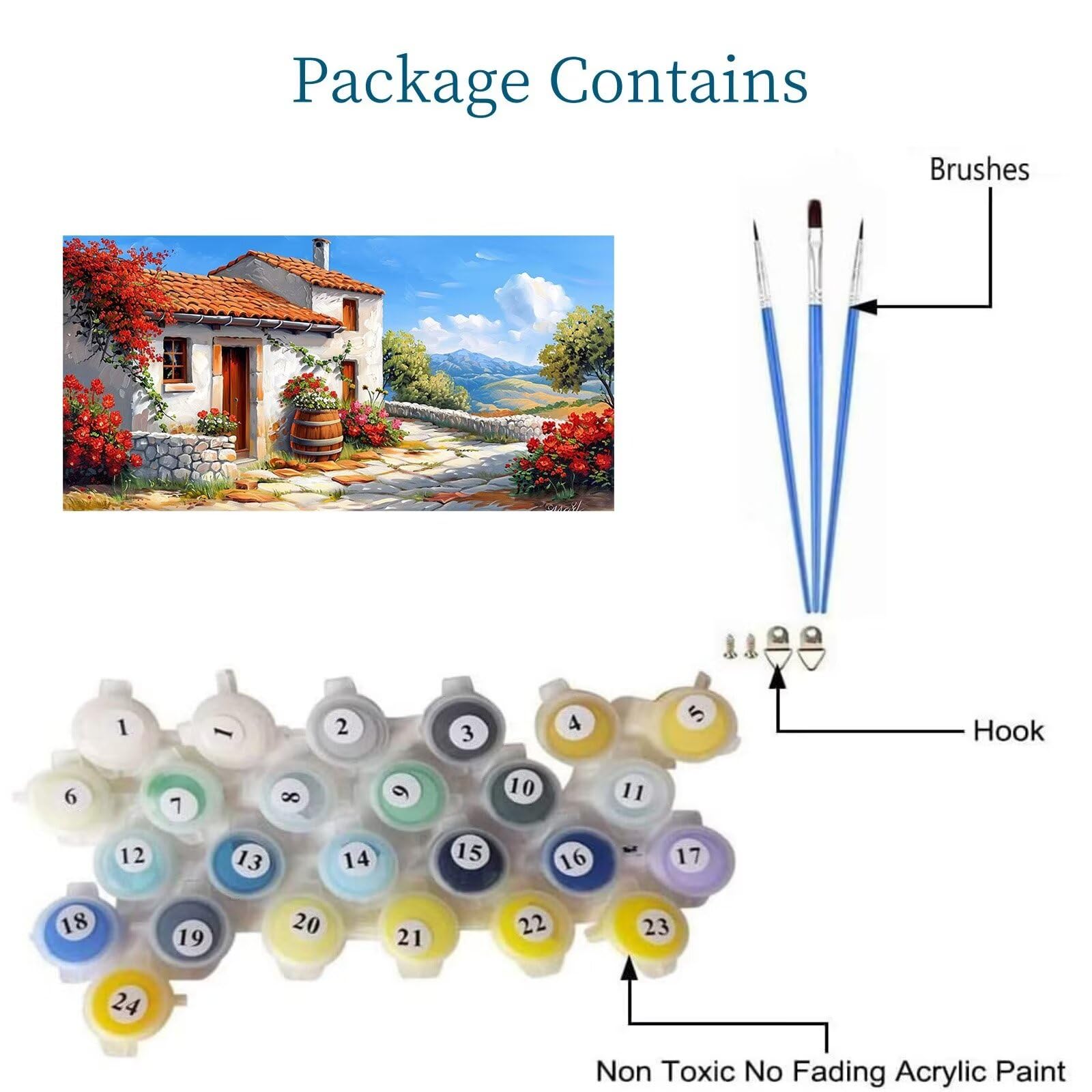 Dipingere Con i Numeri costiero Dipingi con i Numeri piccola città Dipingere con i Numeri Adulti, Pittura con i Numeri XXL 60x120 cm Colorare Con i Numeri Kit Pittura a Olio, Decorazioni Parete Y6-256