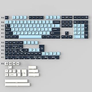169 Keys Double Shot Mizu Keycaps Cherry Profile with 7u Spacebar for 61/64/87/100/104/108 Cherry Mx Switches ISO ANSI Layout Mechanical Keyboard