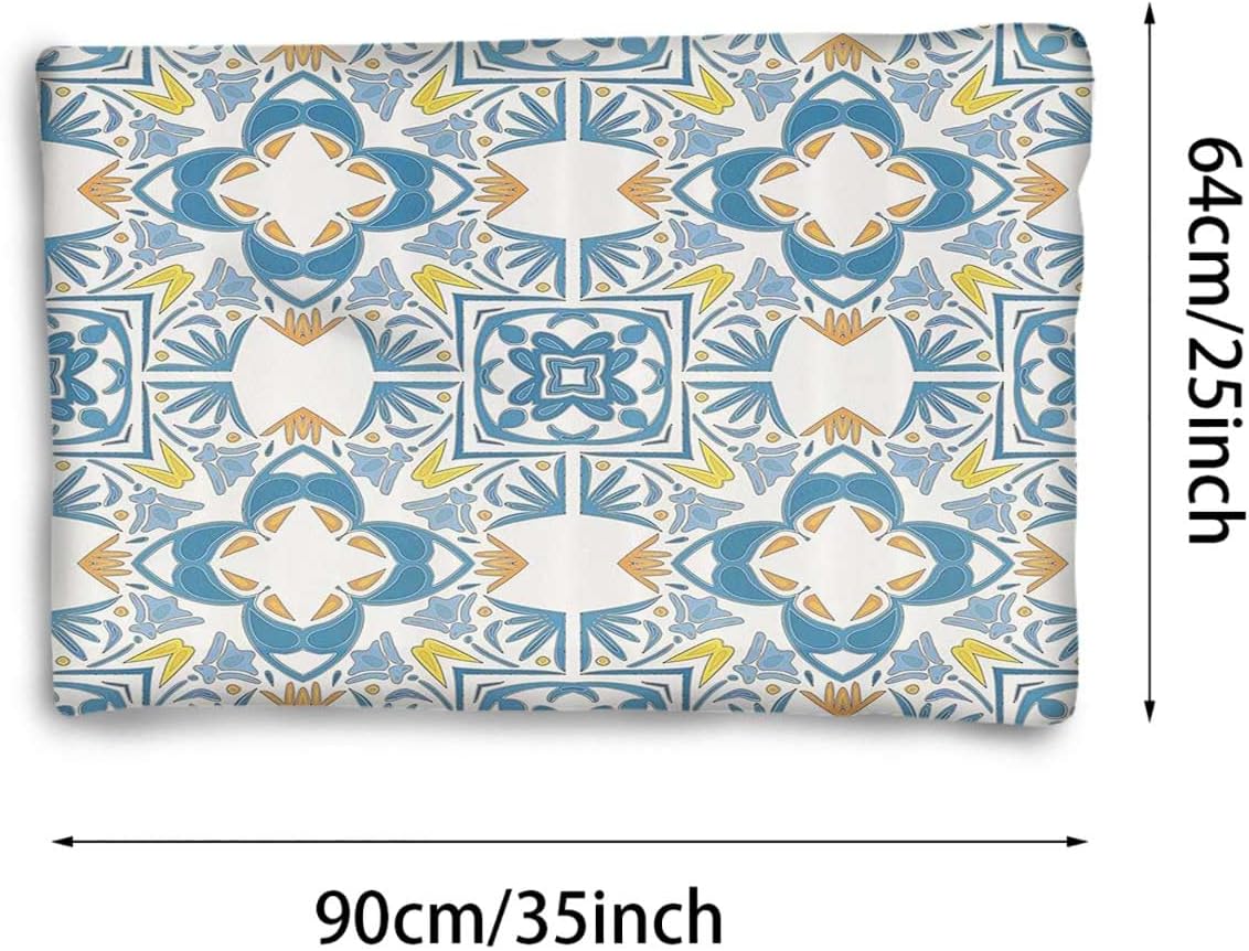 review Blue Thermal Pet Mat Bed Liner Retro Arabesque Inspired Artwork Self Warming Cat Bed Self Heating Cat Dog Mat Extra Warm Thermal Pet Pad Traditional House Decor 25