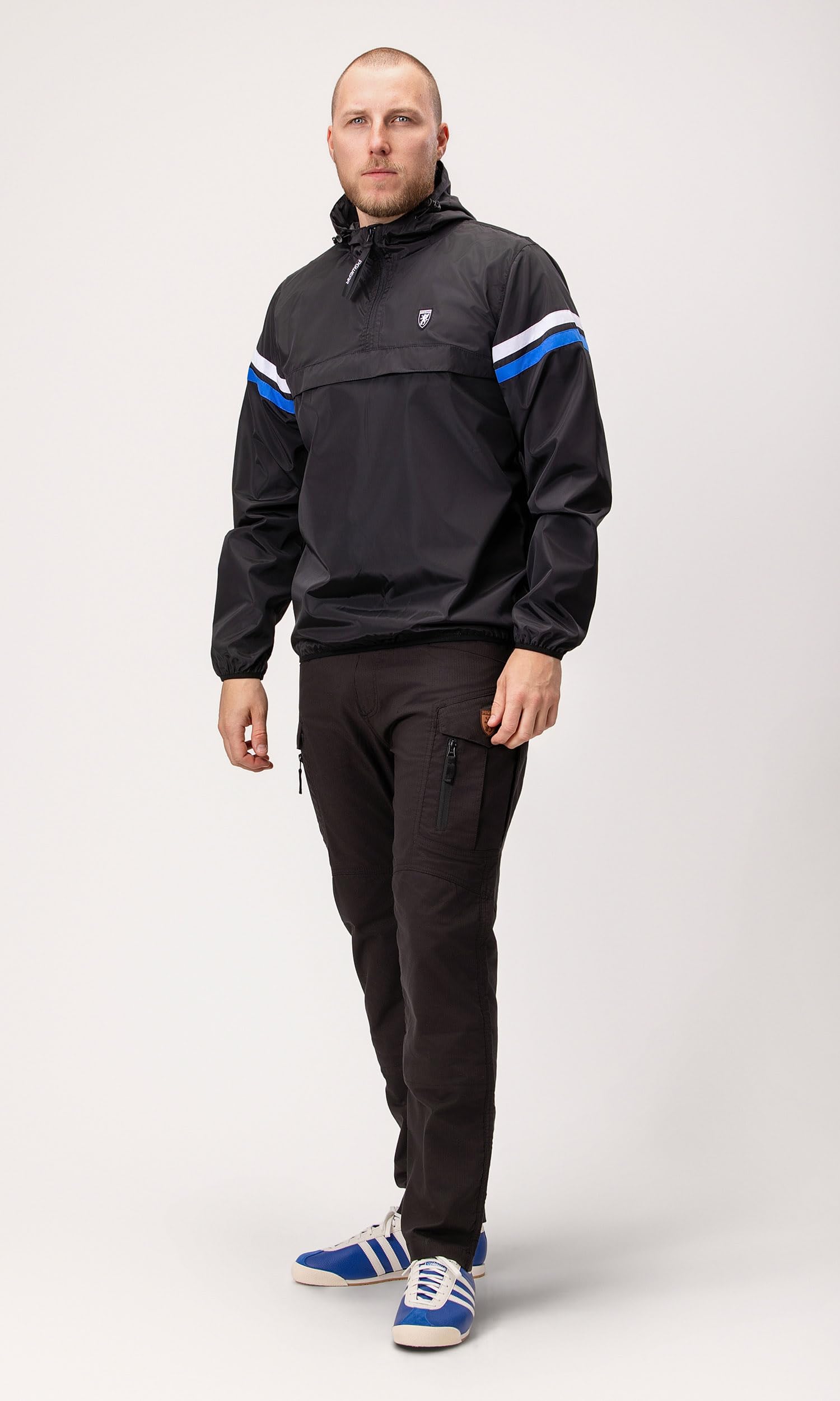 PGWEAR Kurtka przejściowa Expedition – Urban Outdoor Windbreaker dla mężczyzn – z kieszenią na zamek błyskawiczny i kapturem – Made in Europe