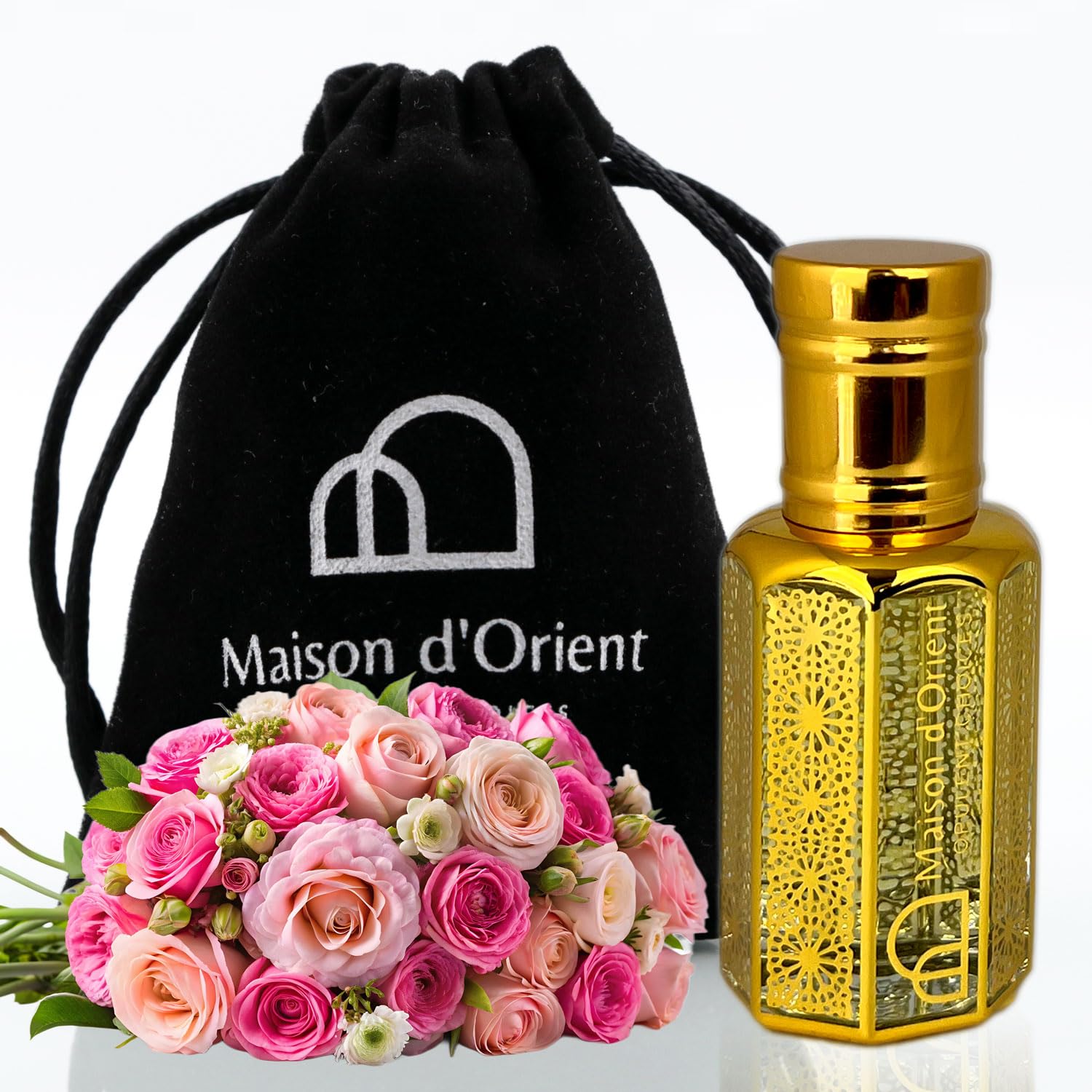 Miss Petale Perfume Oil 12 mL – Romantic Floral Chypre with Rose Peony and Musk. Alcohol Free Long Lasting Oil, Compliment Magnet