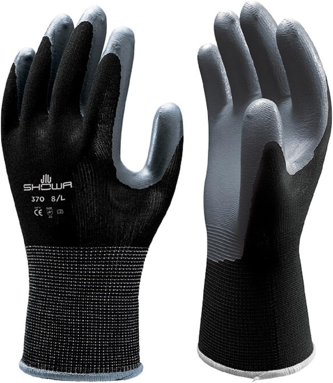 24 Pair Atlas 370 Black Work Gloves Size Medium 370BM-07 (2 Dozen)