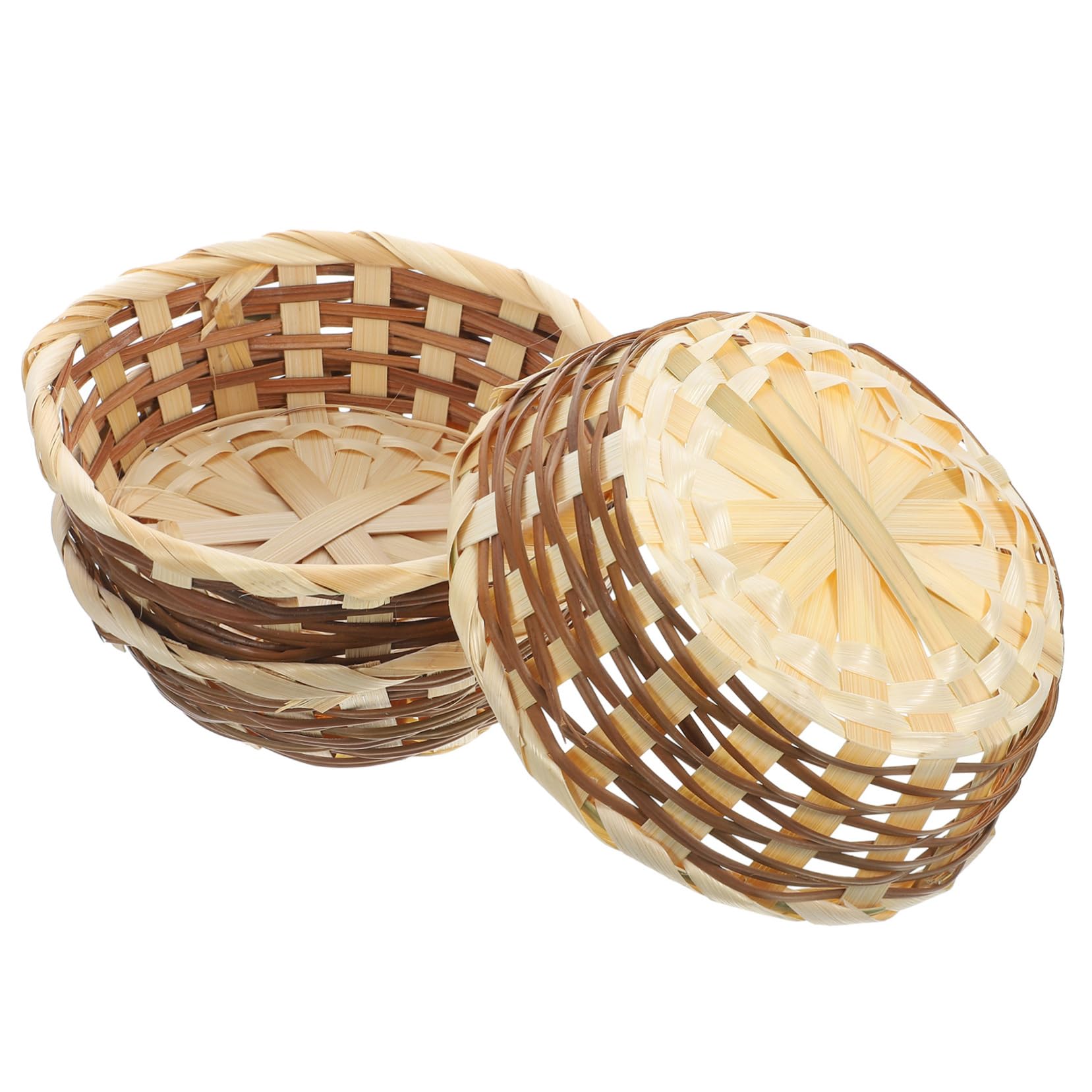 VINTORKY 3pcs Woven Basket Seagrass Basket Easter Candy Basket Fruit Kitchen Decor Wall Basket Baskets for Organizing Rattan Storage Basket Food Baskets Foraging Basket Small Basket